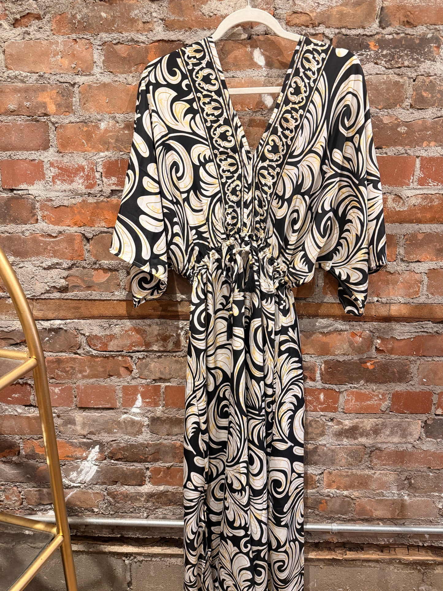 The Lotus Dress- black/cream