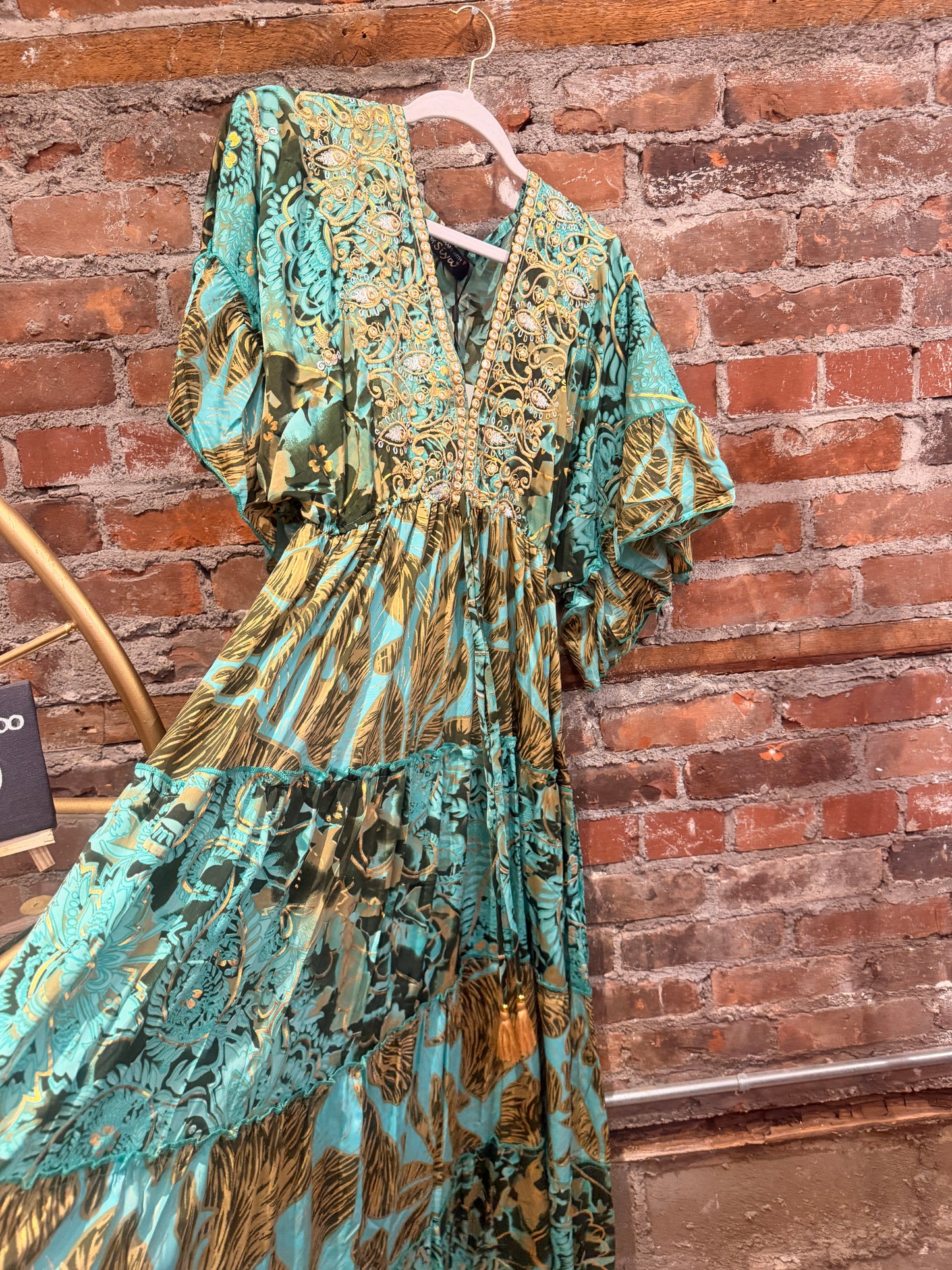Solstice Kaftan dress - emerald