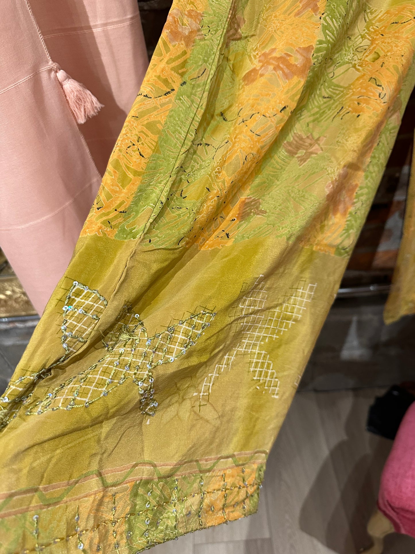 The painters trousers - chartreuse and cream