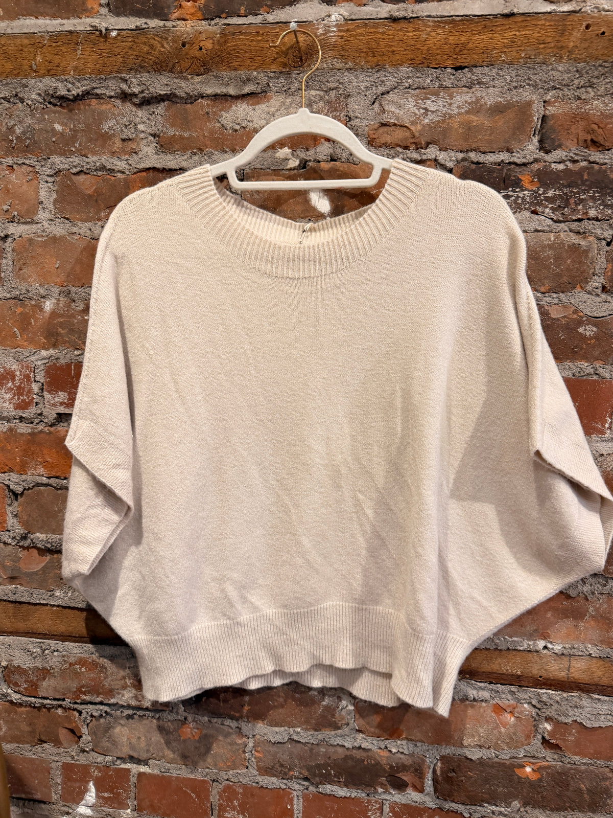 Cashmere feel batwing sweater-beige
