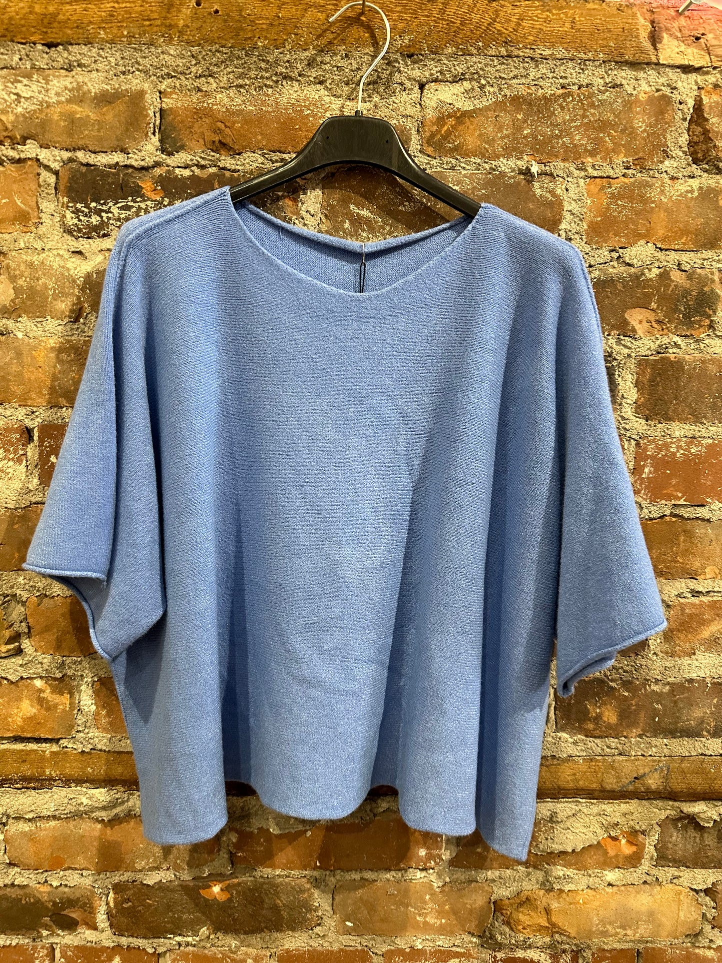Cashmere feel kimono sweater - sky blue