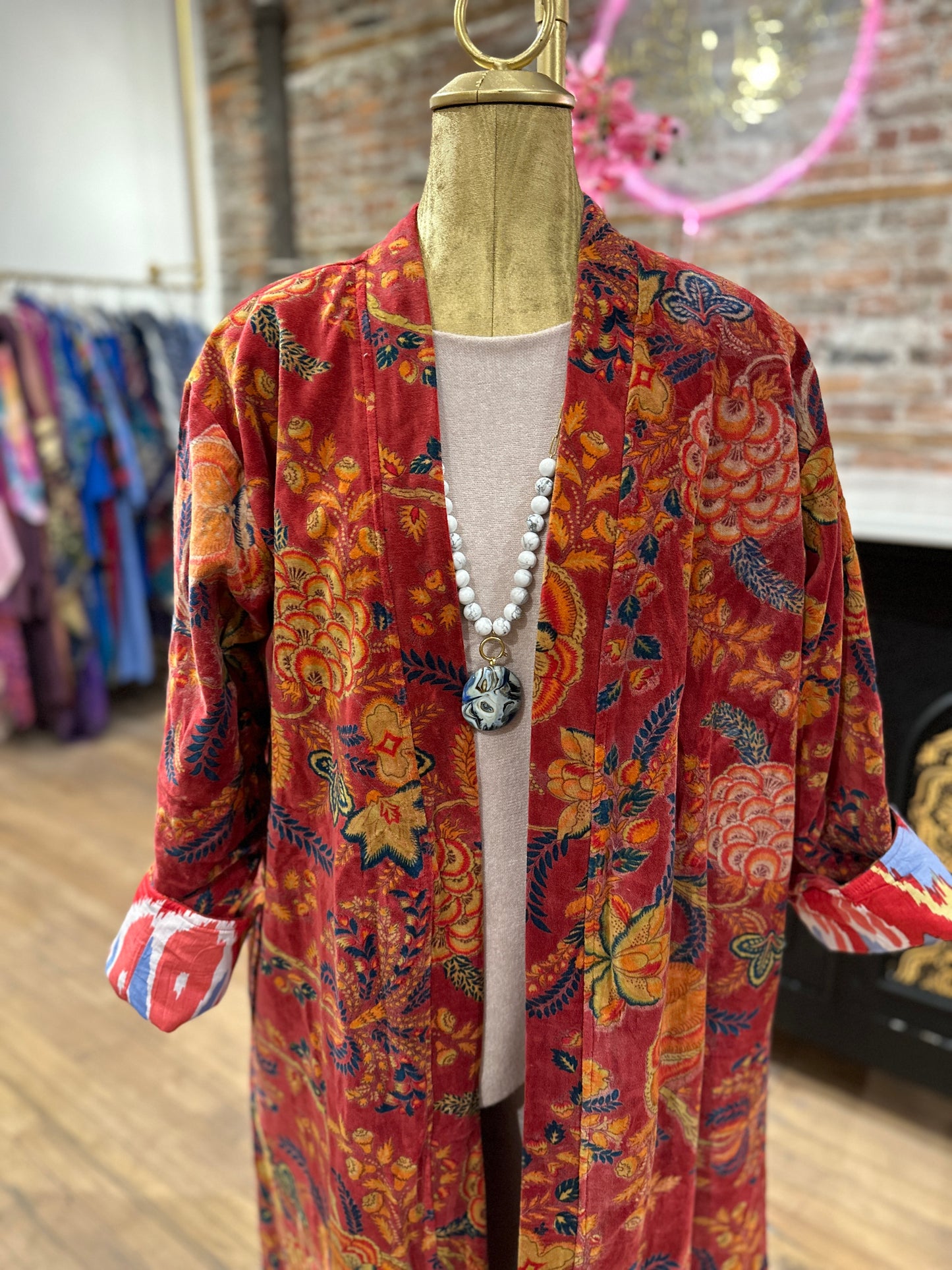 Velvet opera coat - red