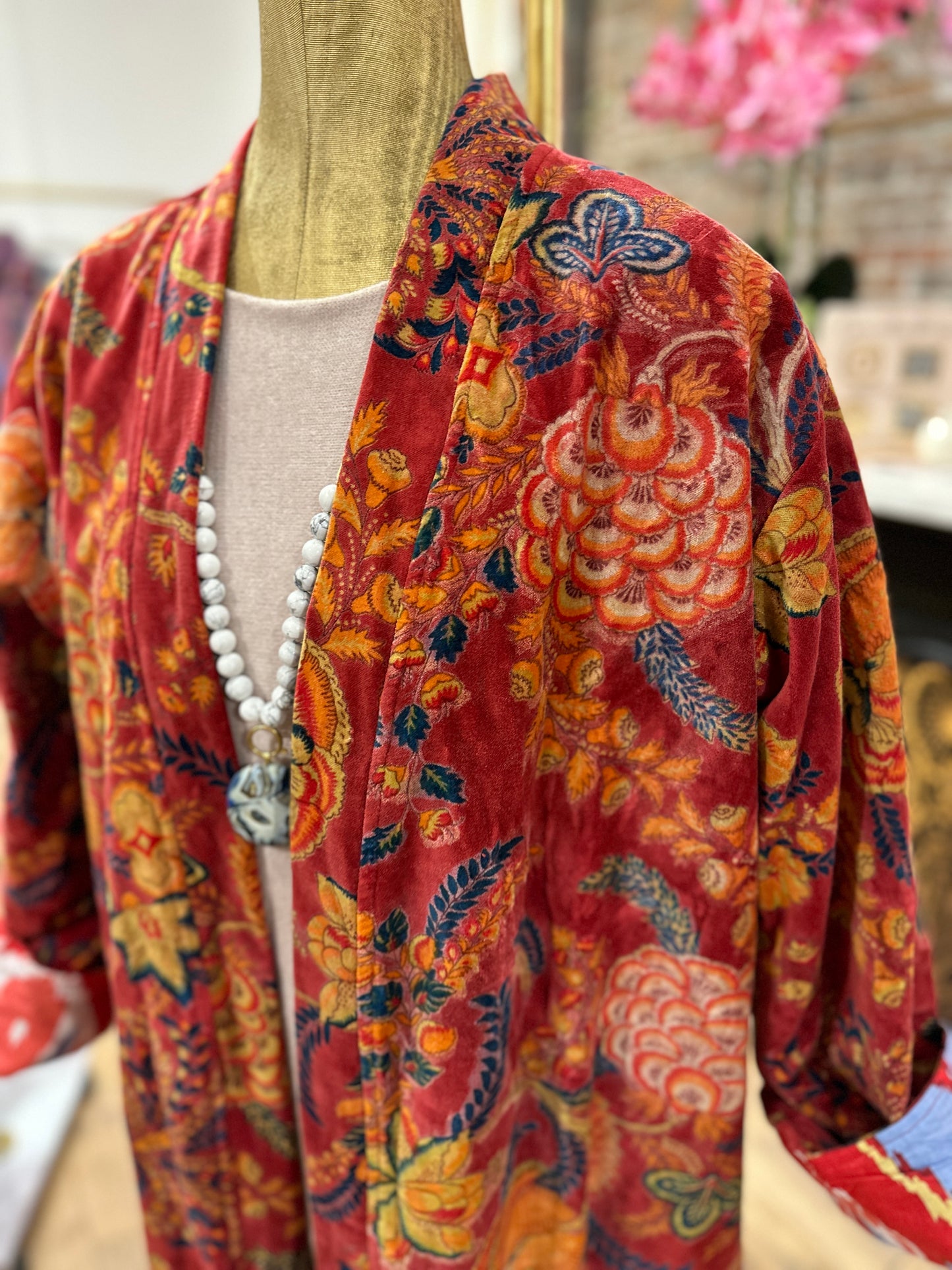 Velvet opera coat - red