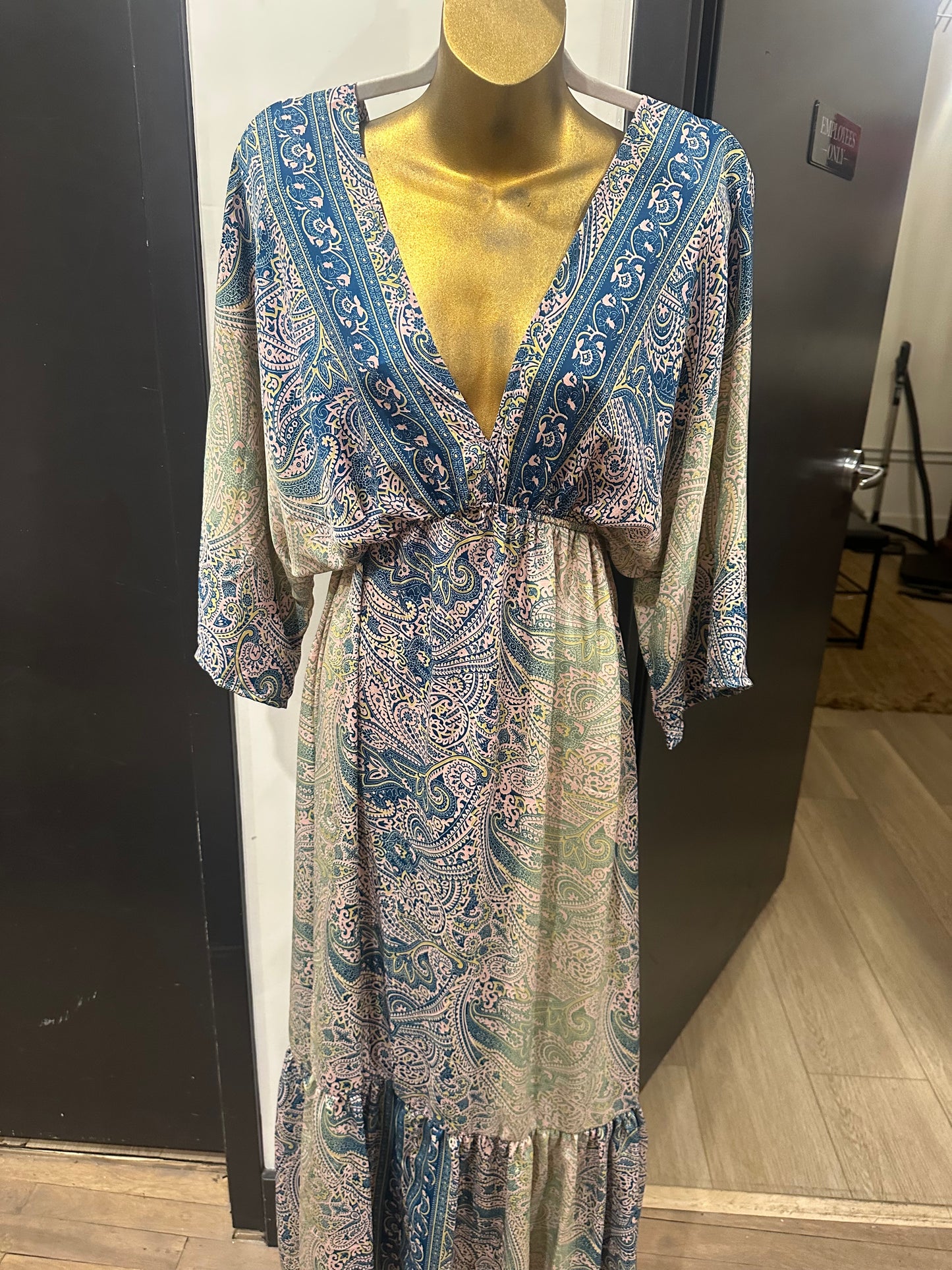 The lotus dress- mint/pink/blue