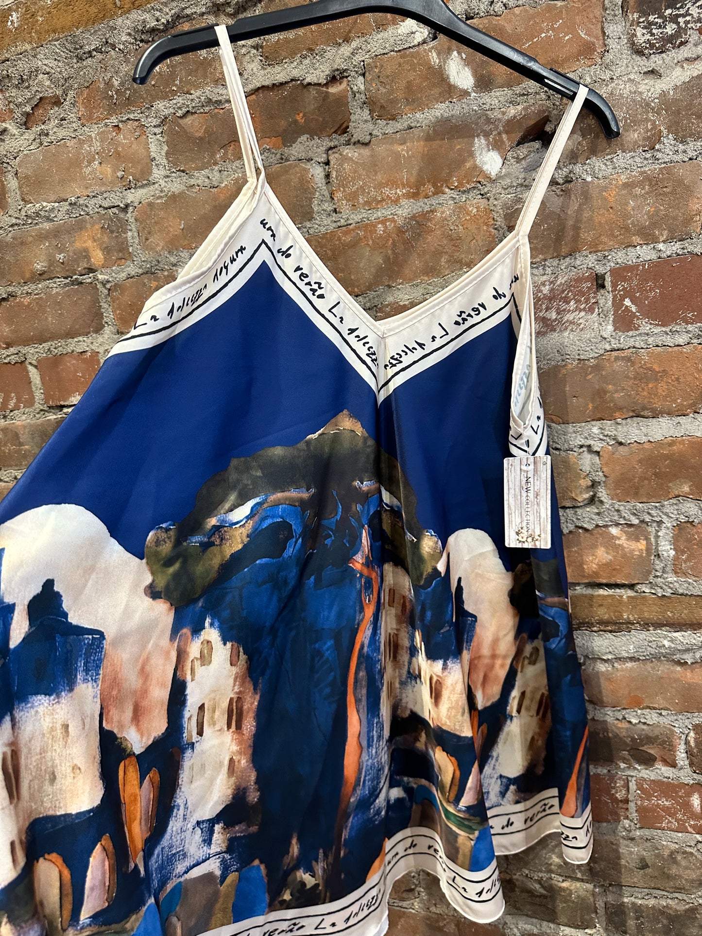 Painted silk cami- peacock
