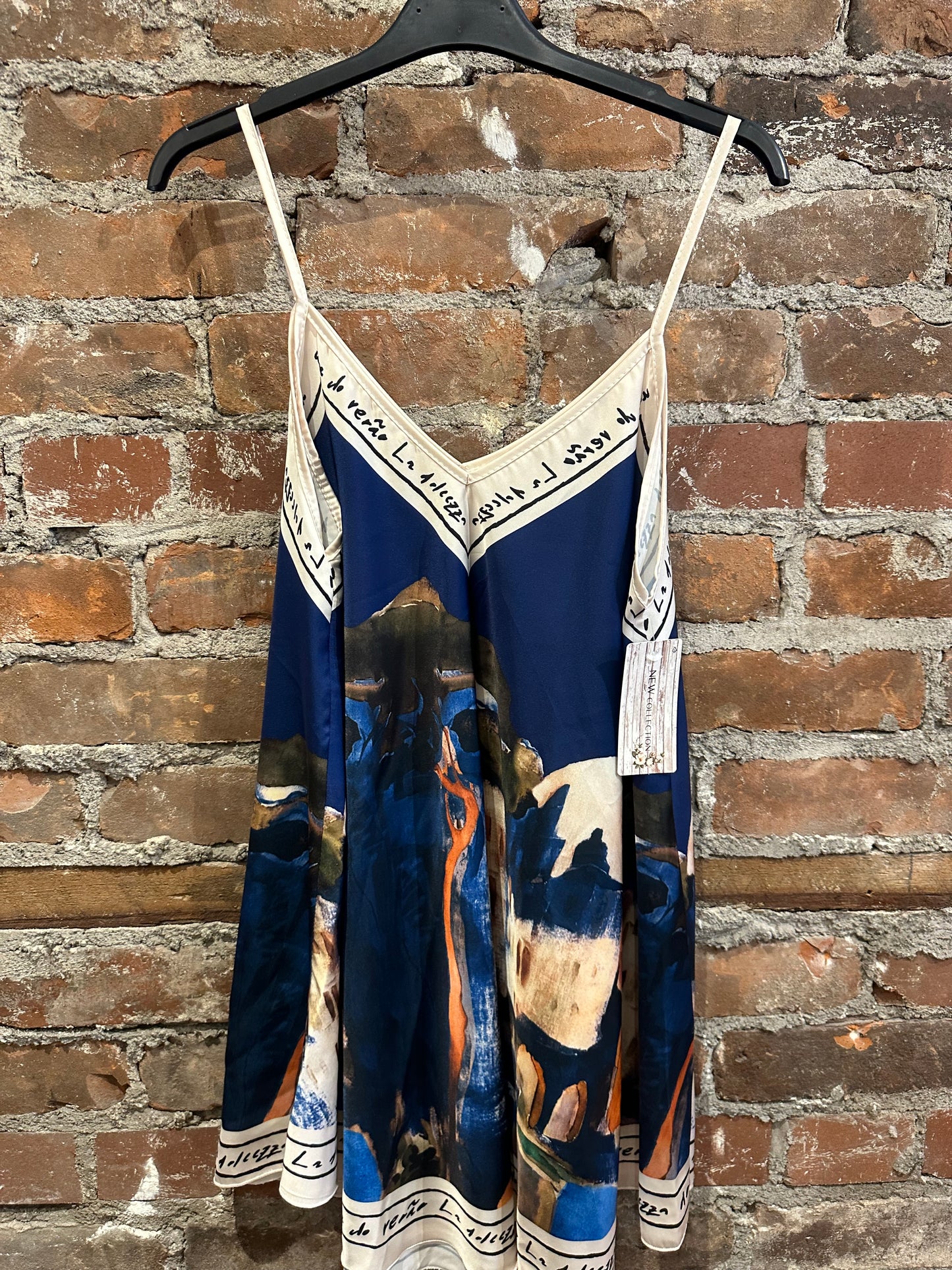 Painted silk cami- peacock
