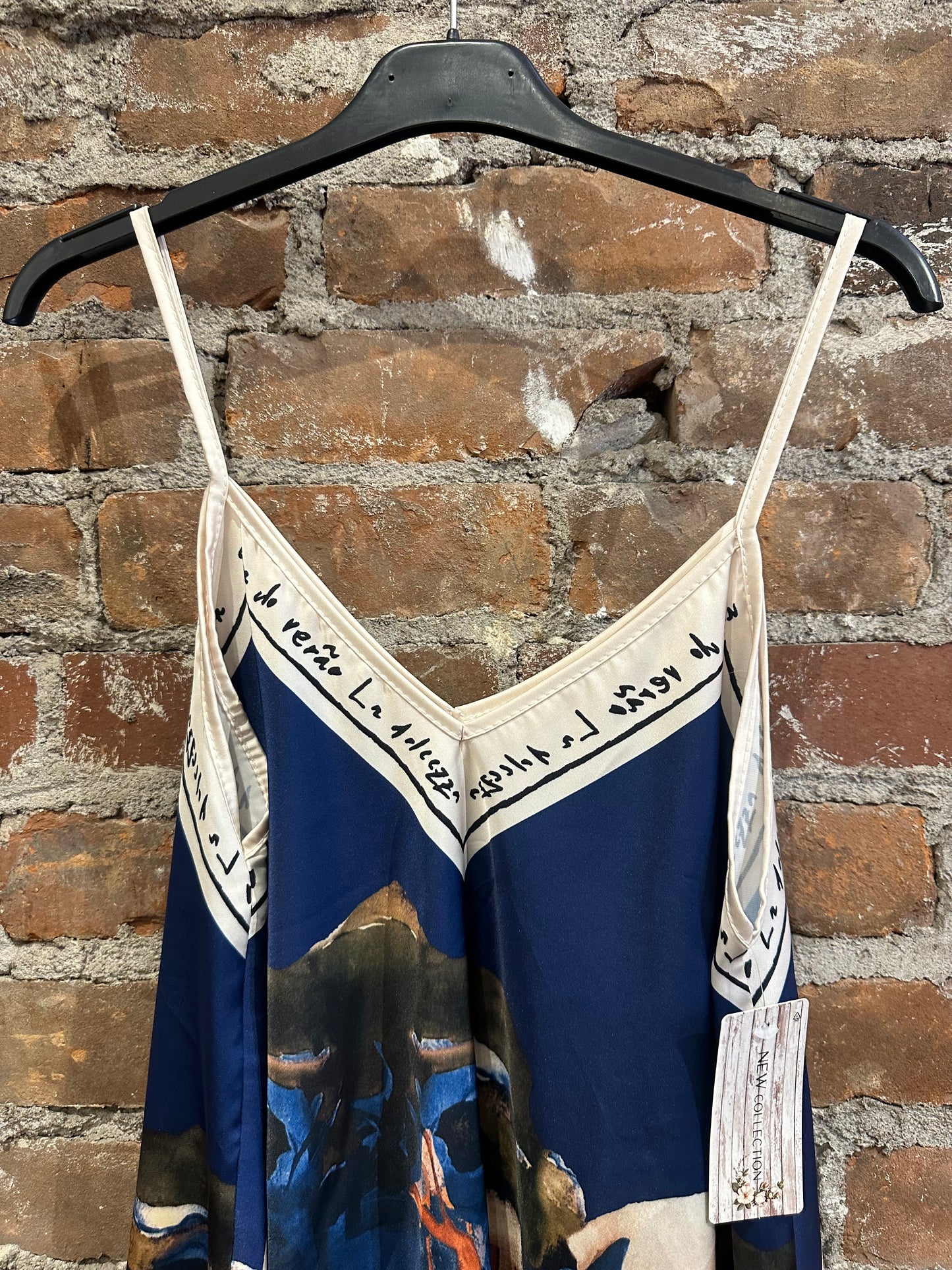 Painted silk cami- peacock