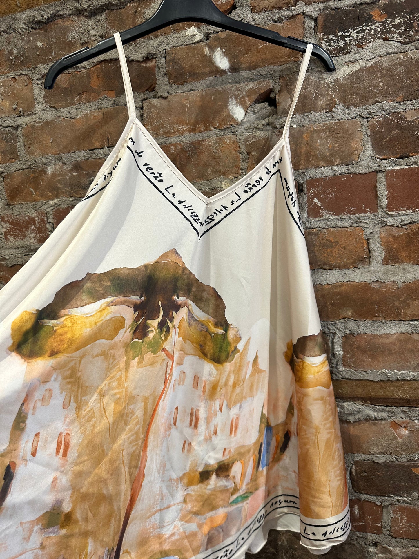 Painted silk cami-cream
