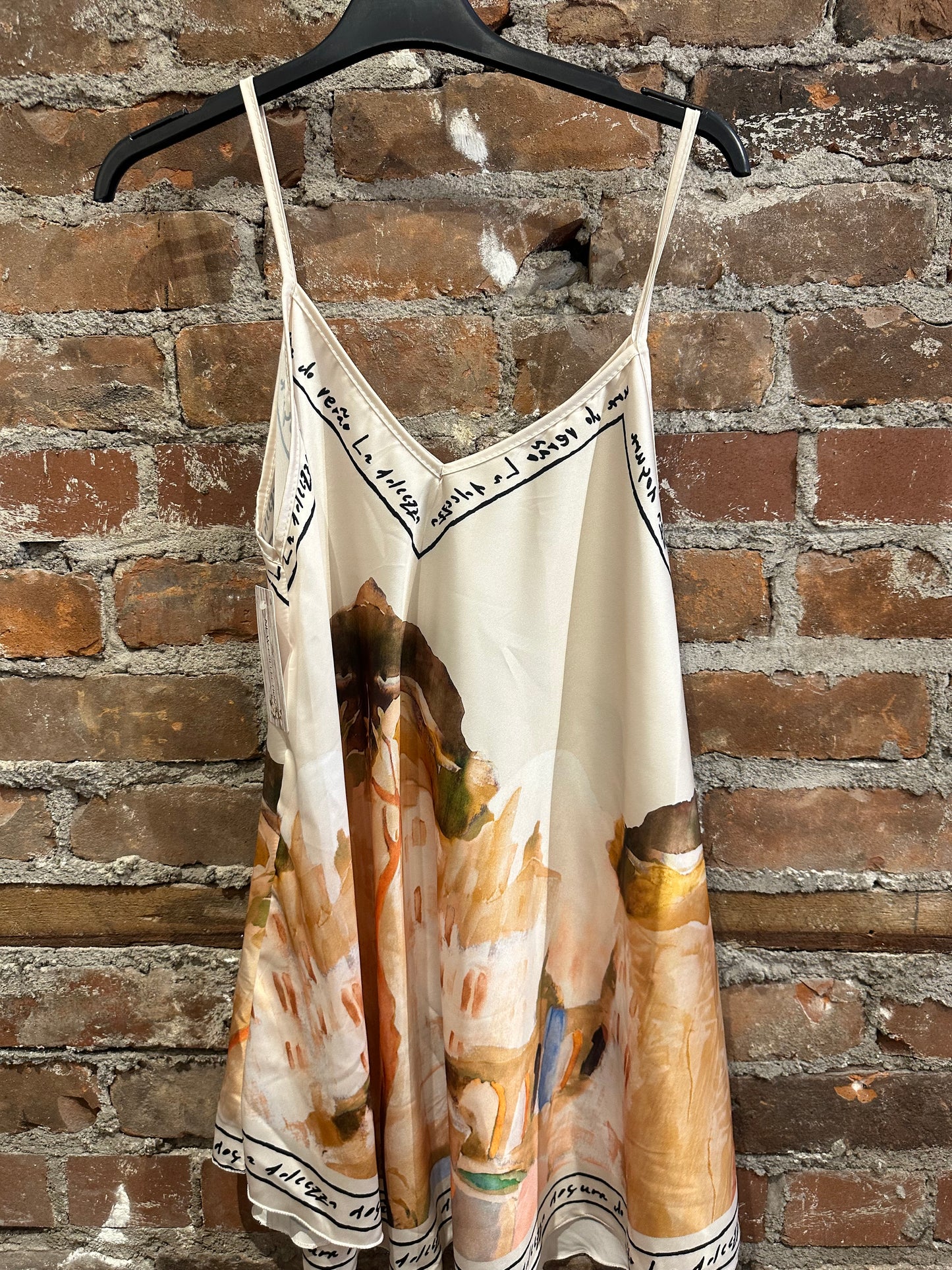 Painted silk cami-cream