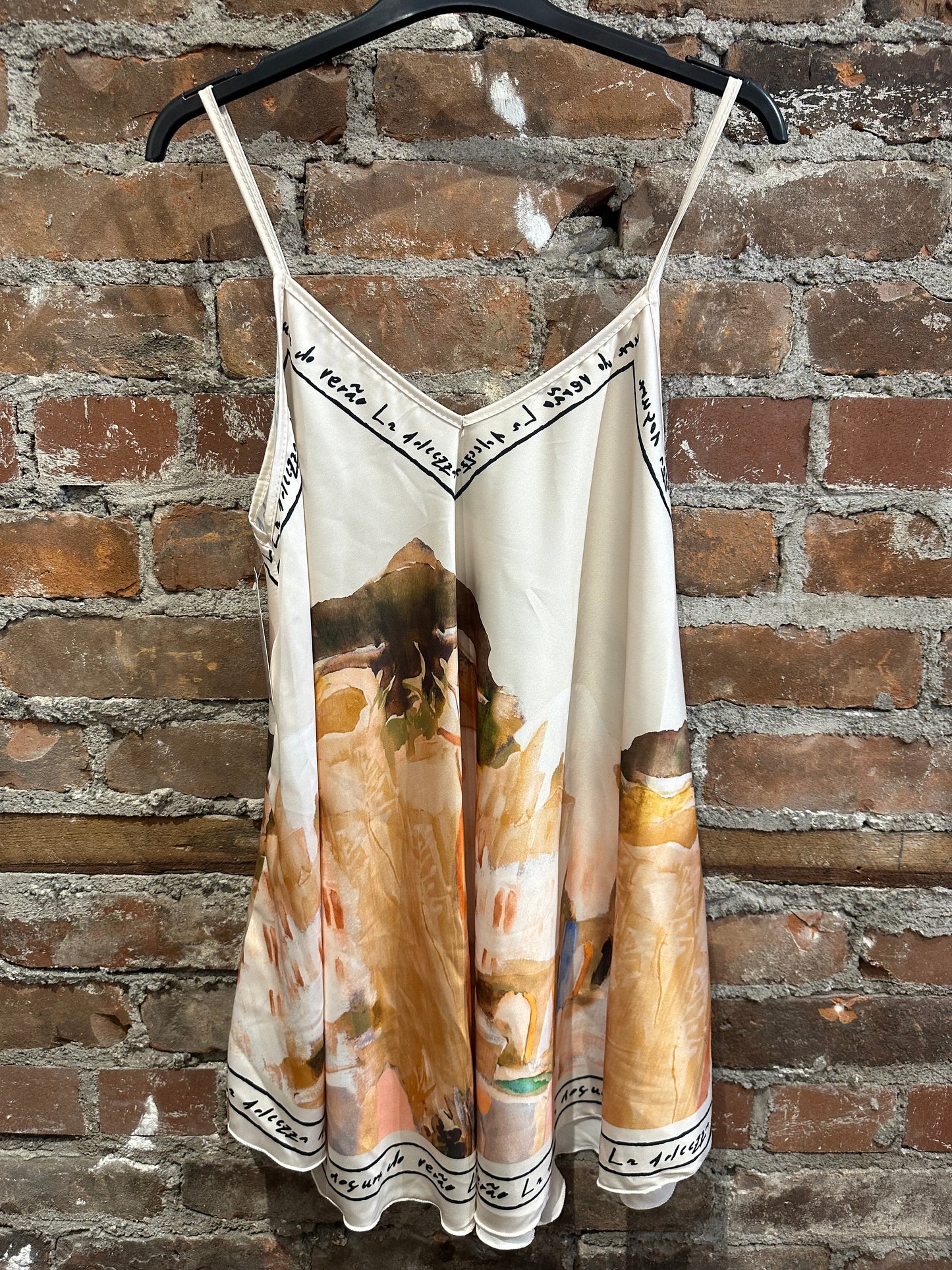 Painted silk cami-cream