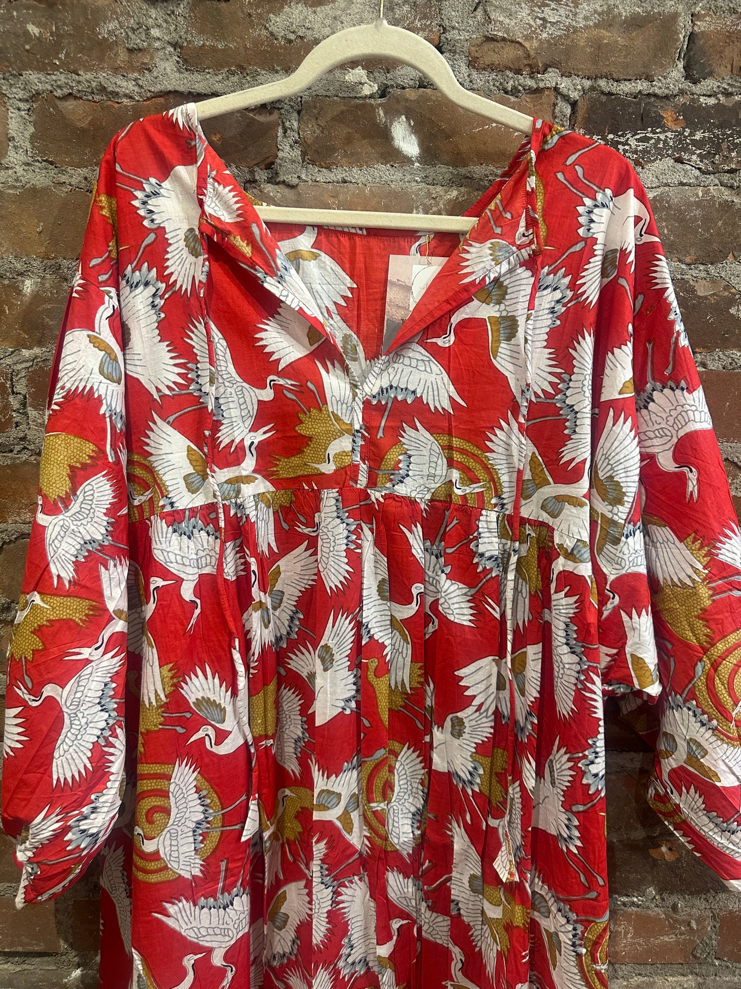 The Piper dress-Red cranes