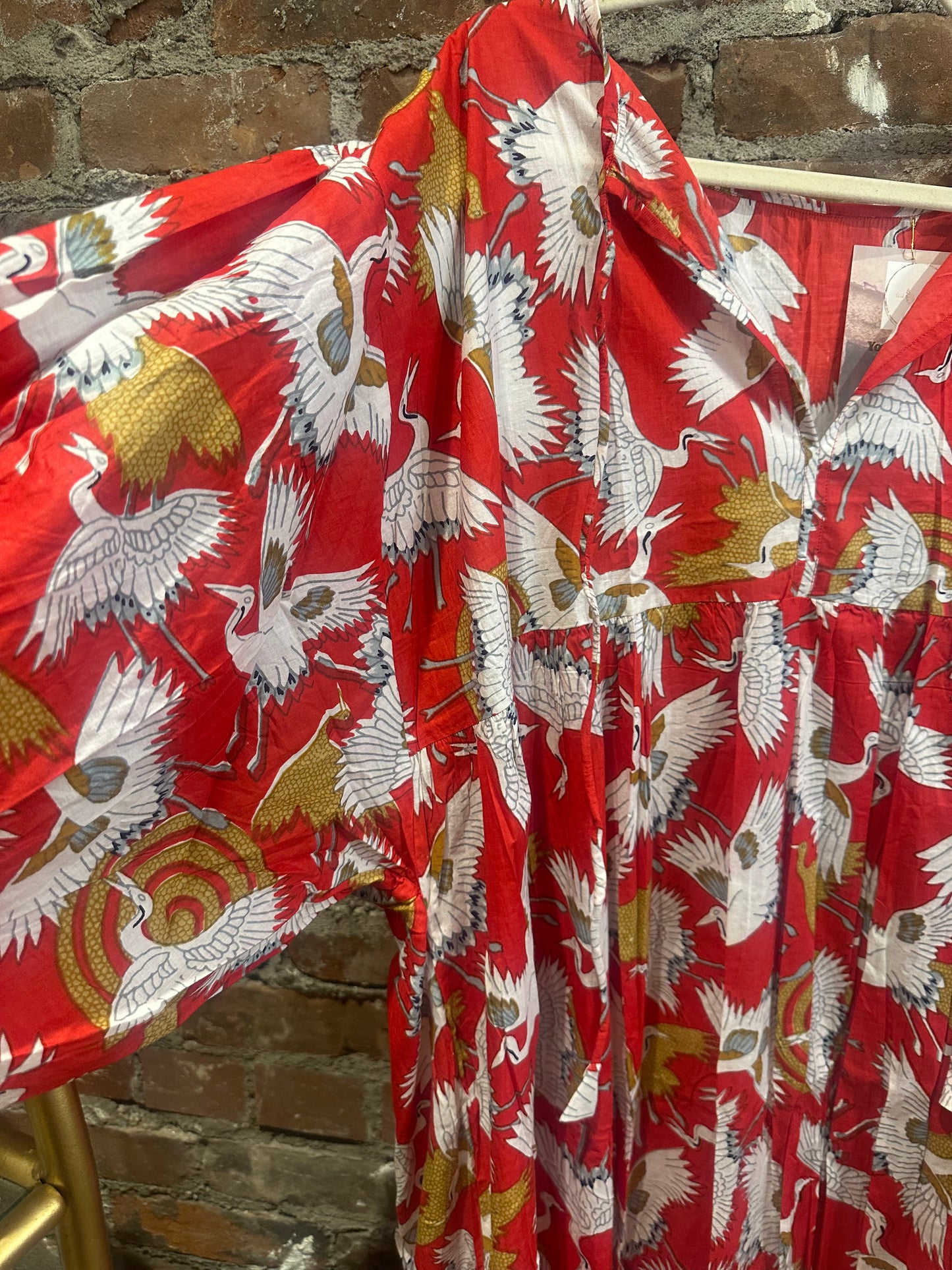 The Piper dress-Red cranes
