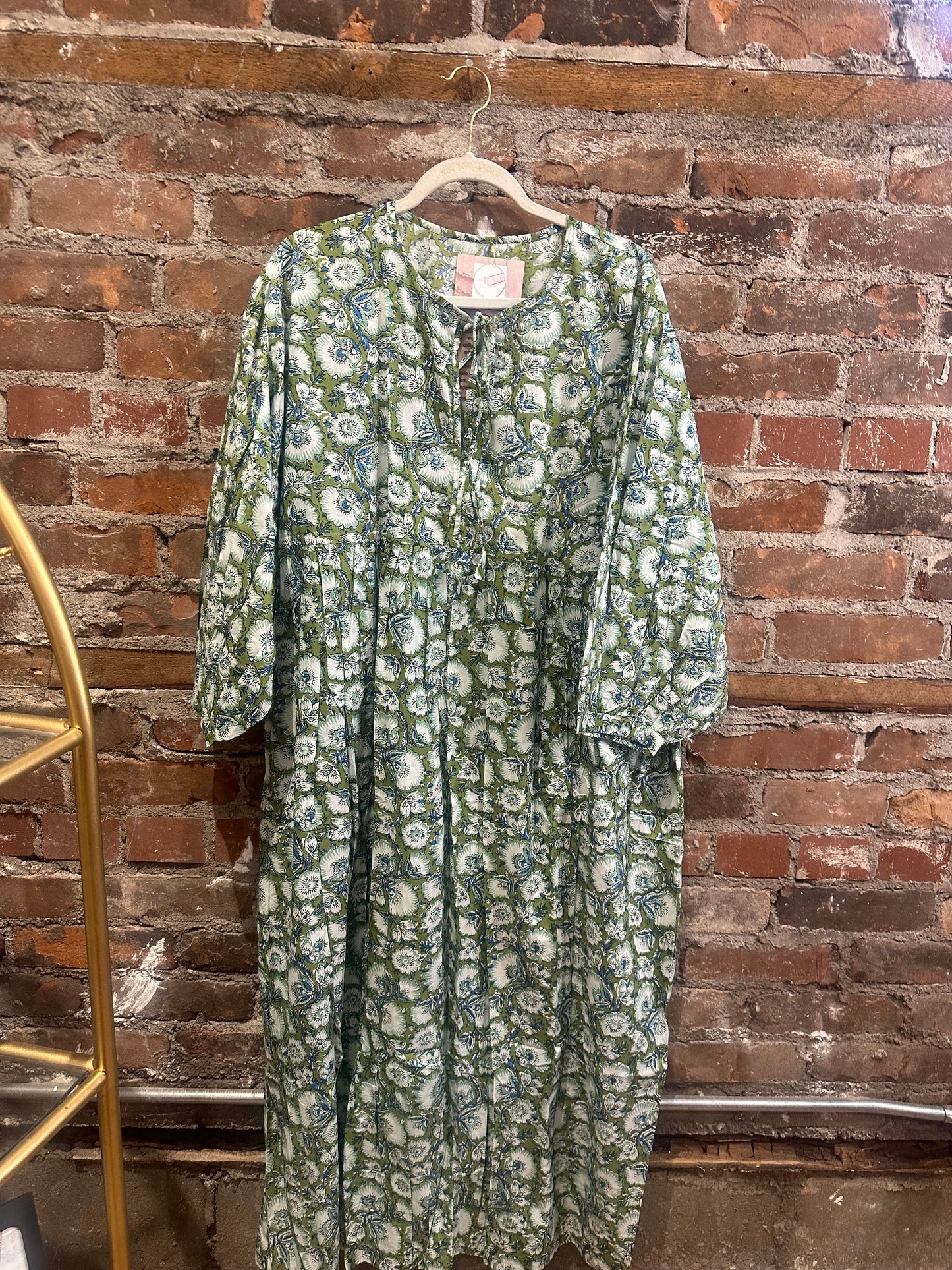 The Piper dress-olive/blue