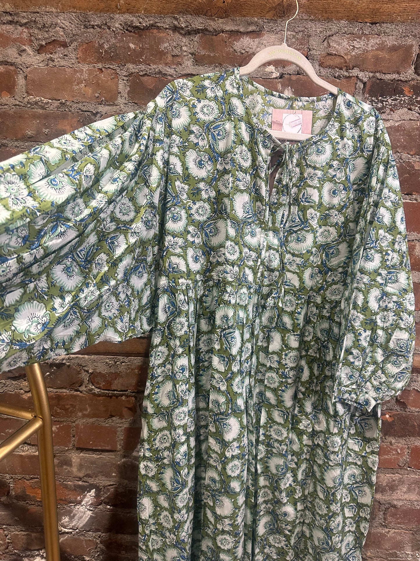 The Piper dress-olive/blue