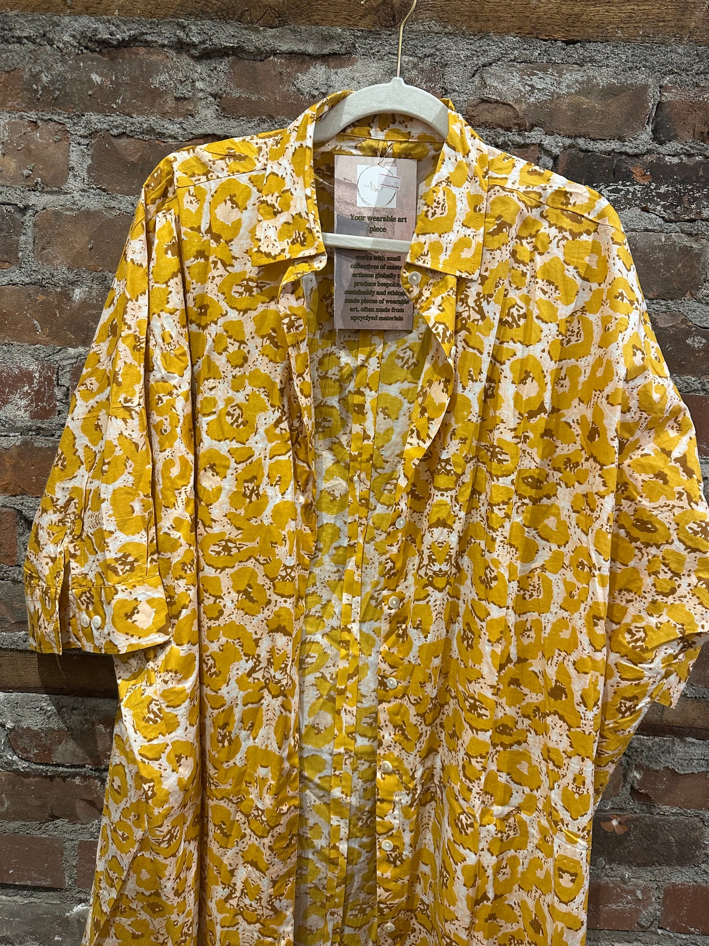 The painters shirt dress-mustard leopard print (Copy)