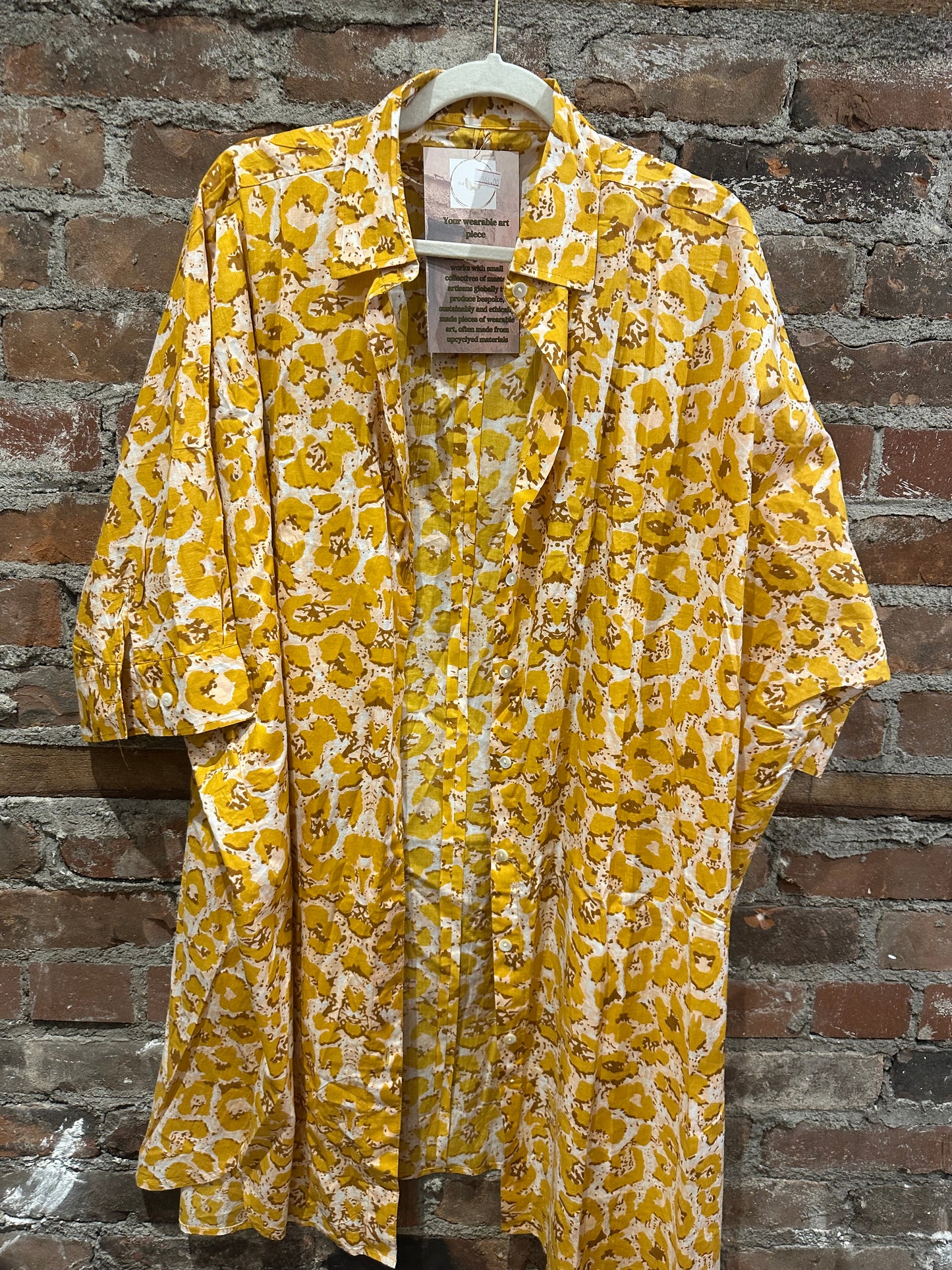 The painters shirt dress-mustard leopard print (Copy)