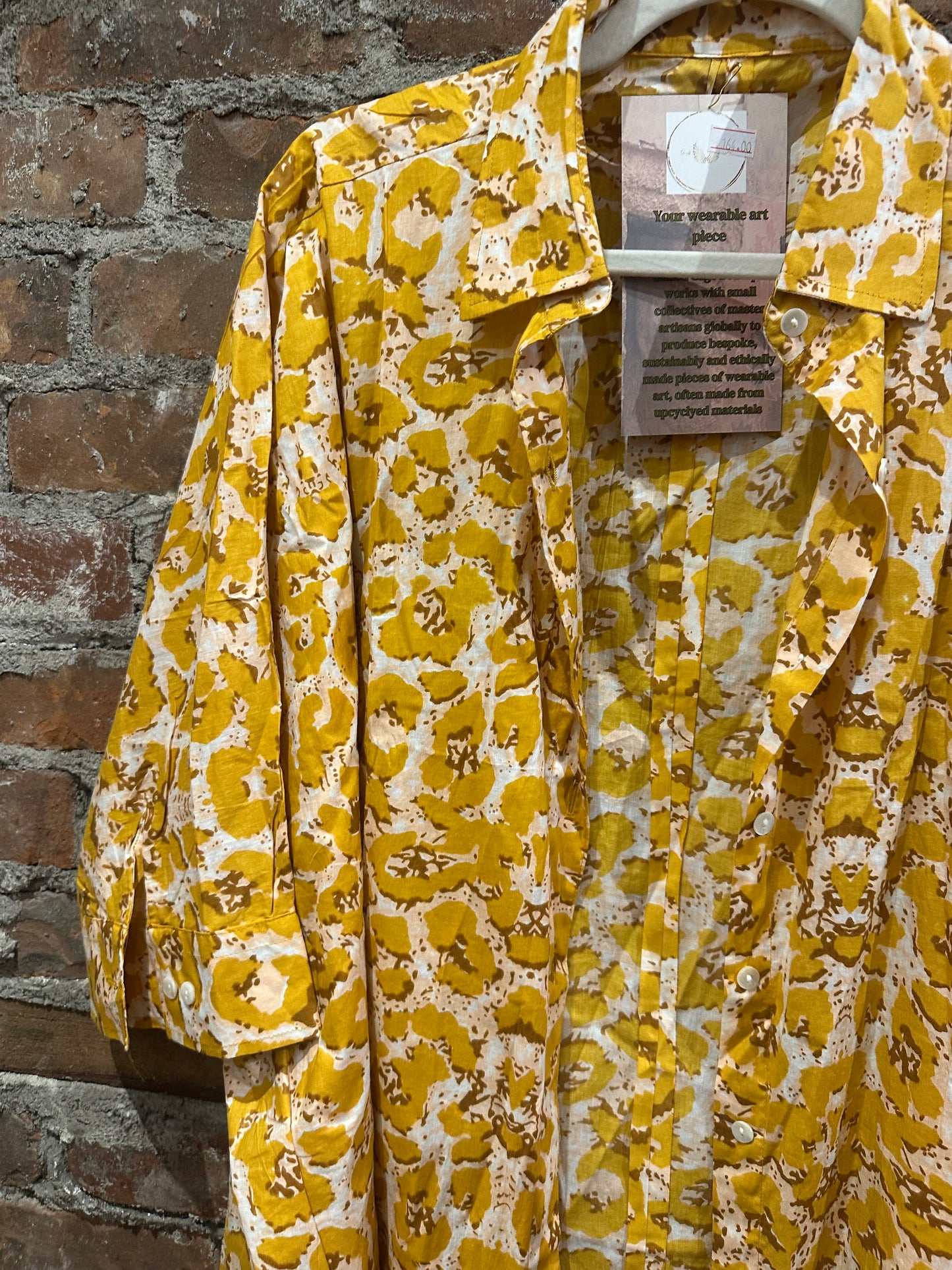 The painters shirt dress-mustard leopard print (Copy)
