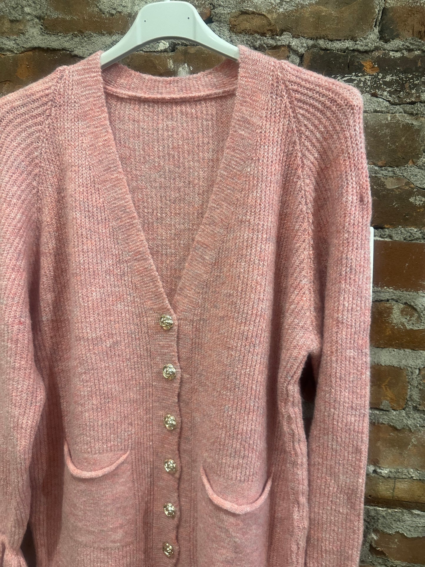 Cashmere feel cardigan - pink