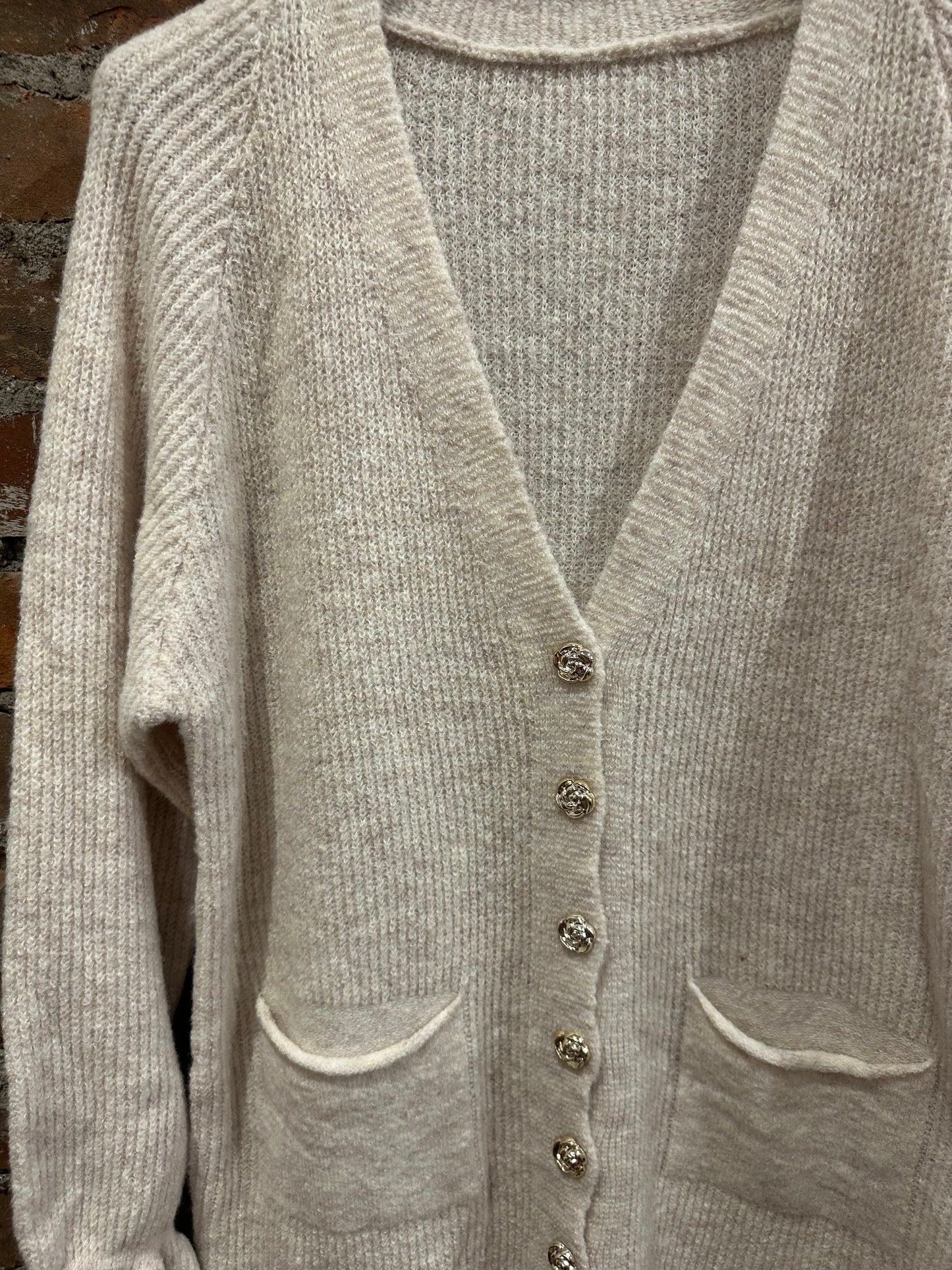 Cashmere feel cardigan - cream
