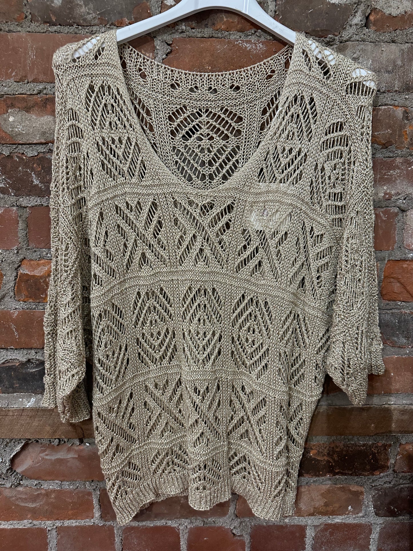 Gold crochet sweater