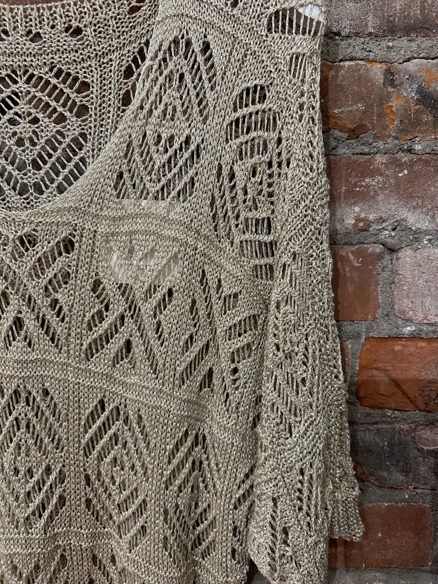 Gold crochet sweater