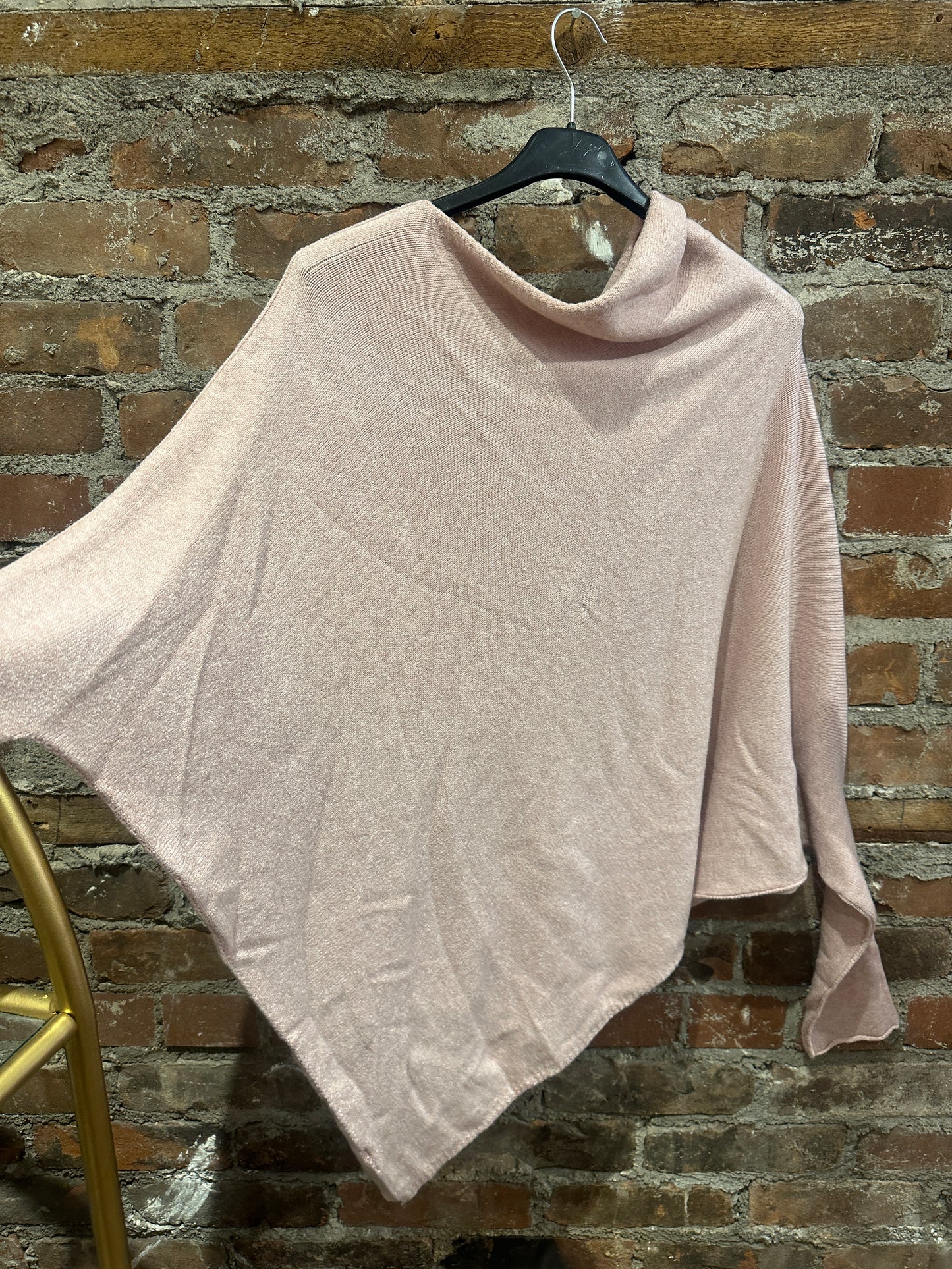 Cashmere feel asymmetrical sweater - soft pink