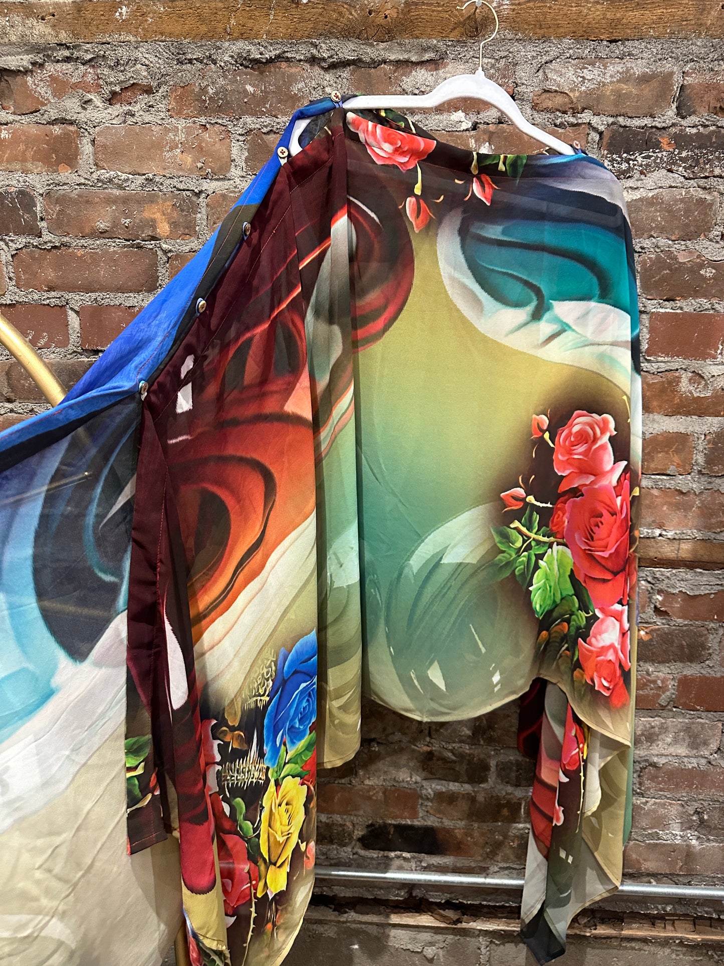 Vintage silk multi way cape - multi
