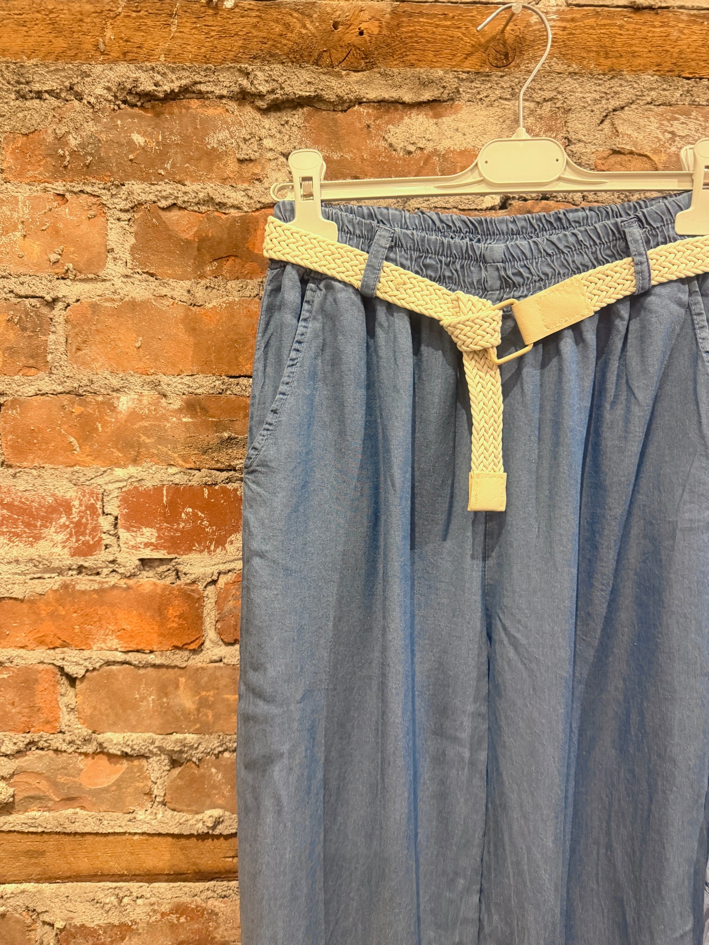 Denim tencel trousers- light wash