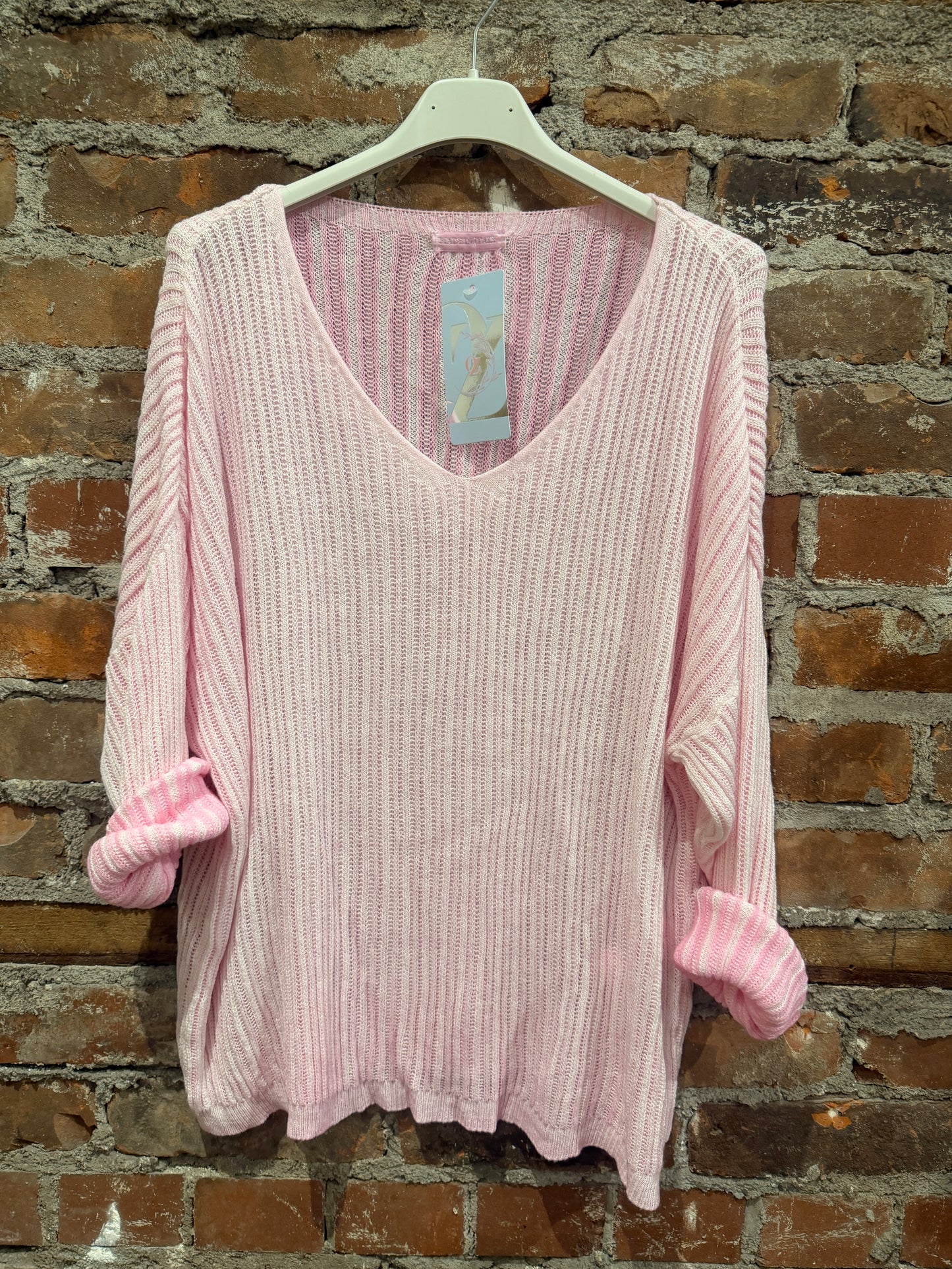 Knit sweater- candy floss pink