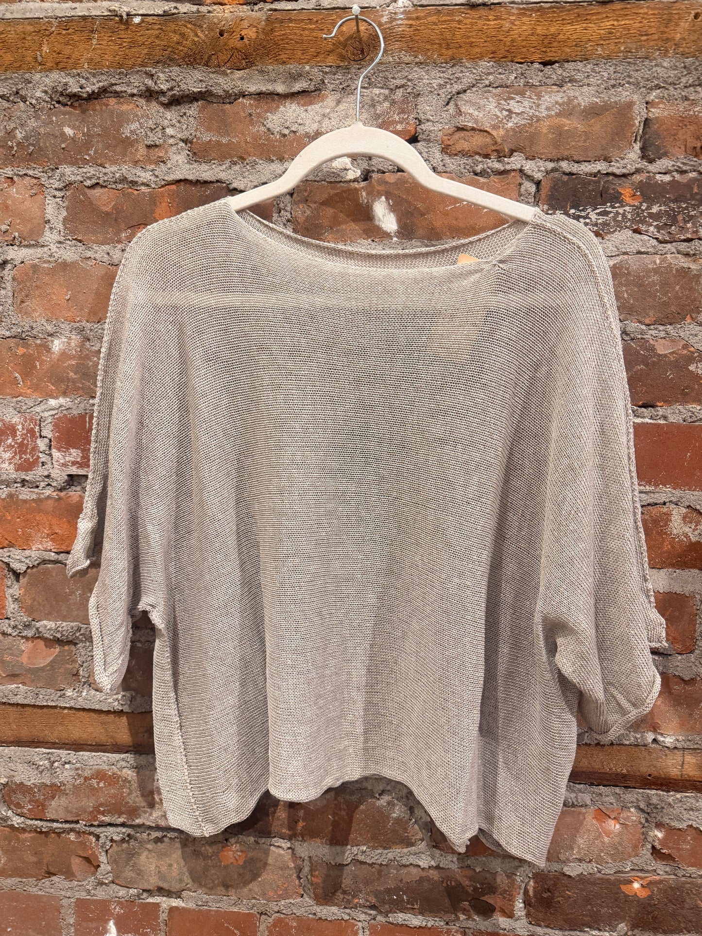 Cotton kimono sweater- Taupe
