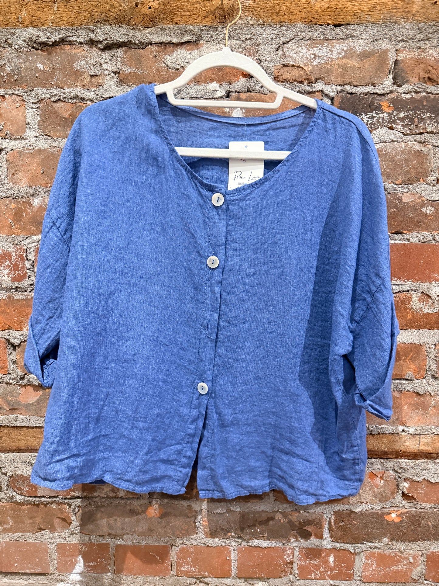 Linen trousers- denim blue