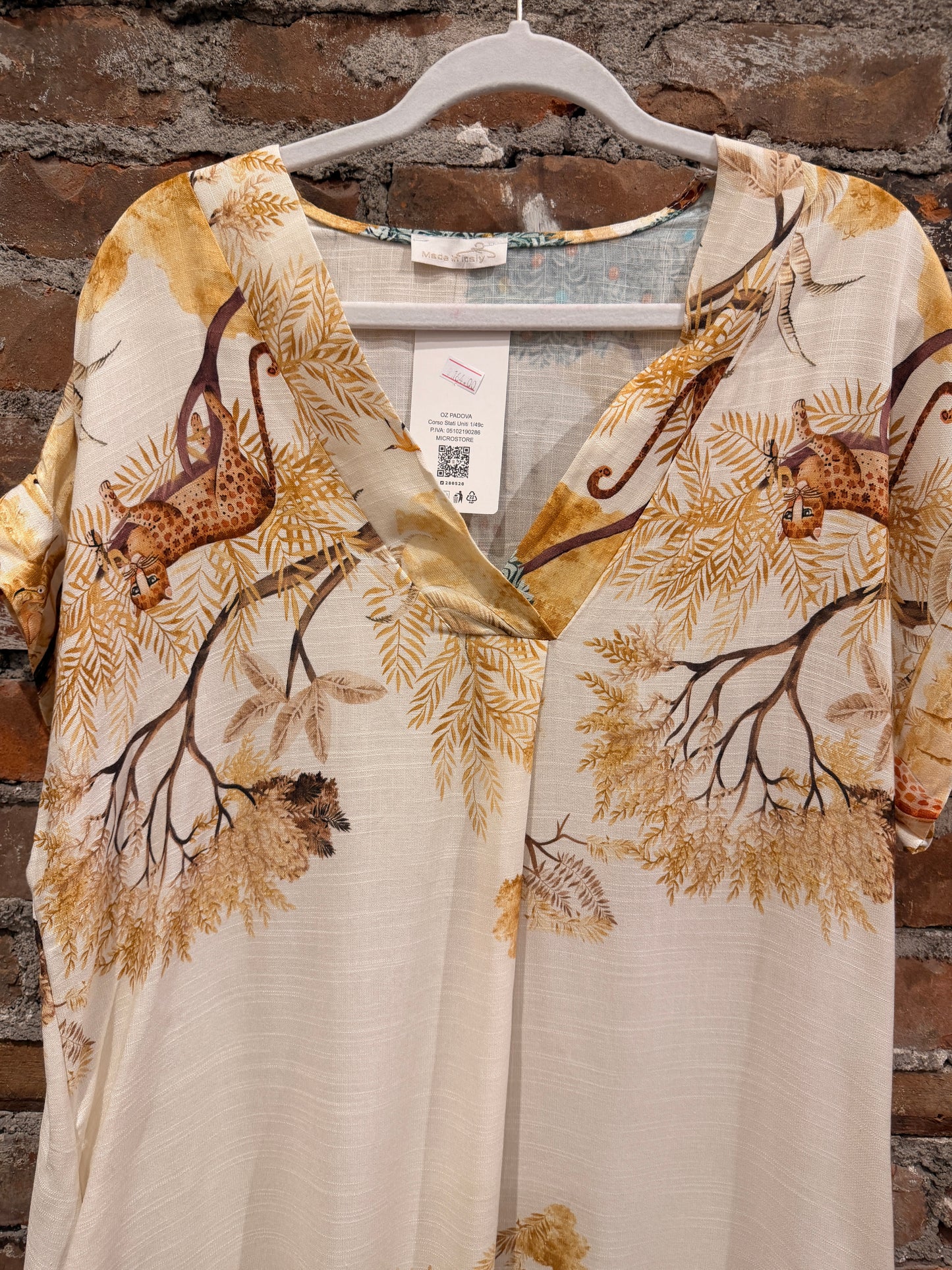 Painted linen dress- mustard