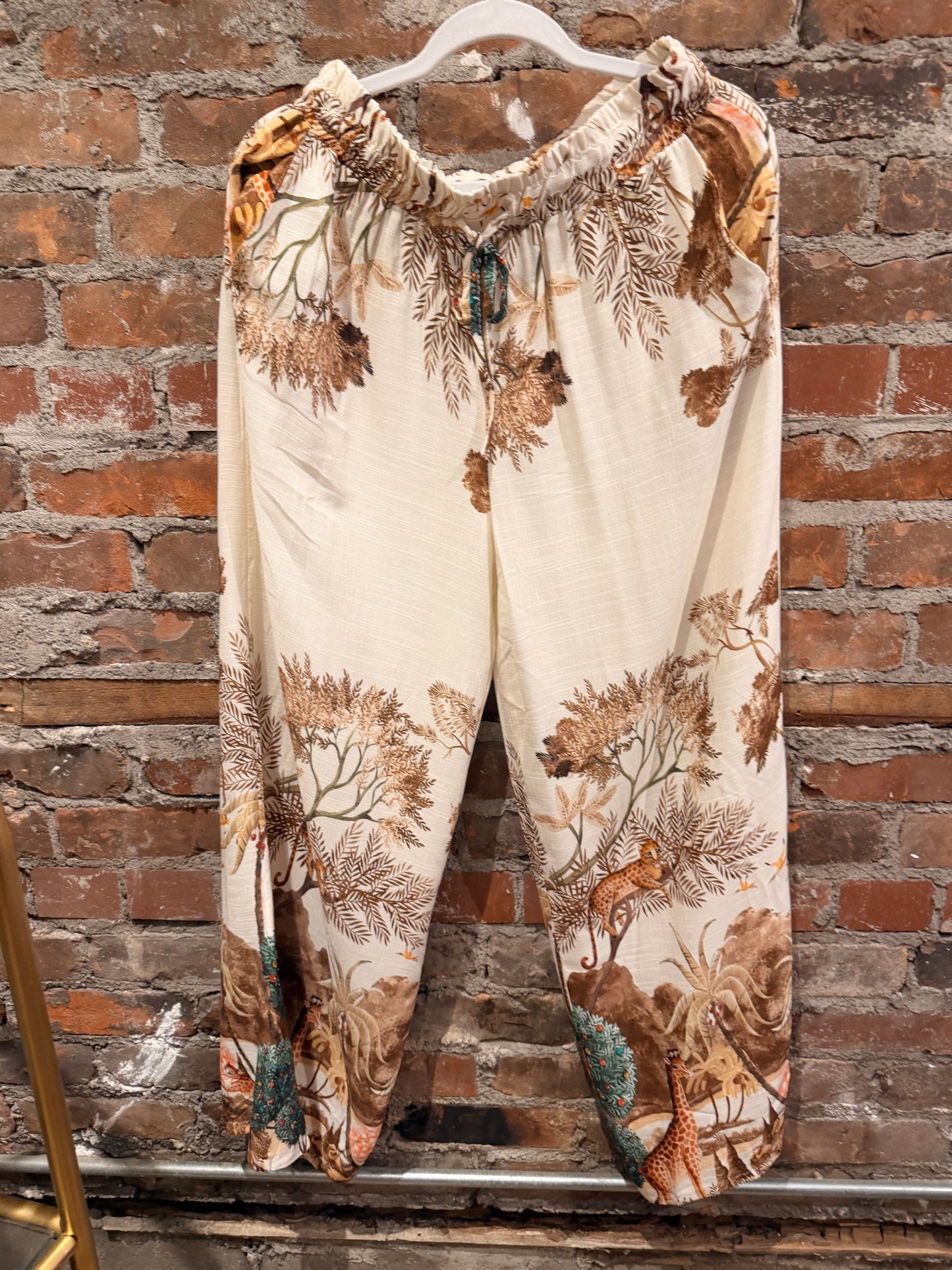 Painted linen pants  - mustard