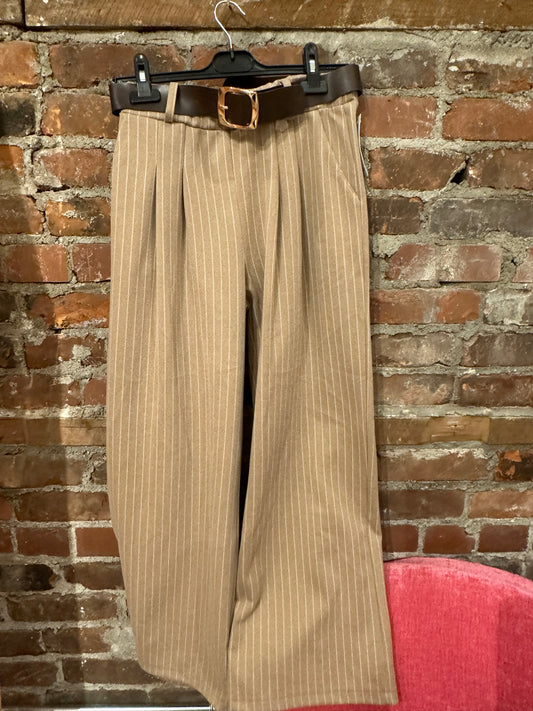 Pin stripe trouser - beige