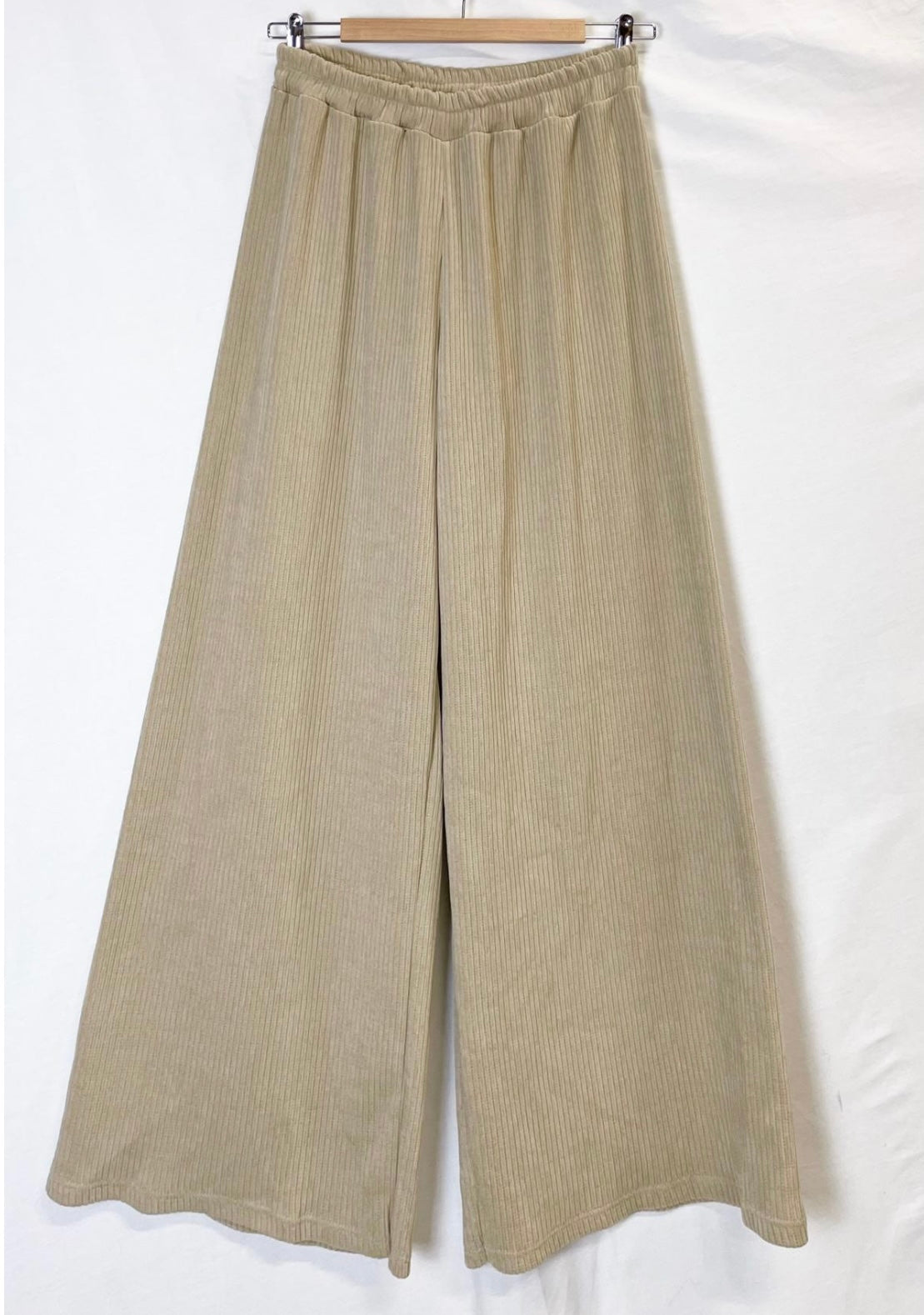 Velvet wide leg trouser