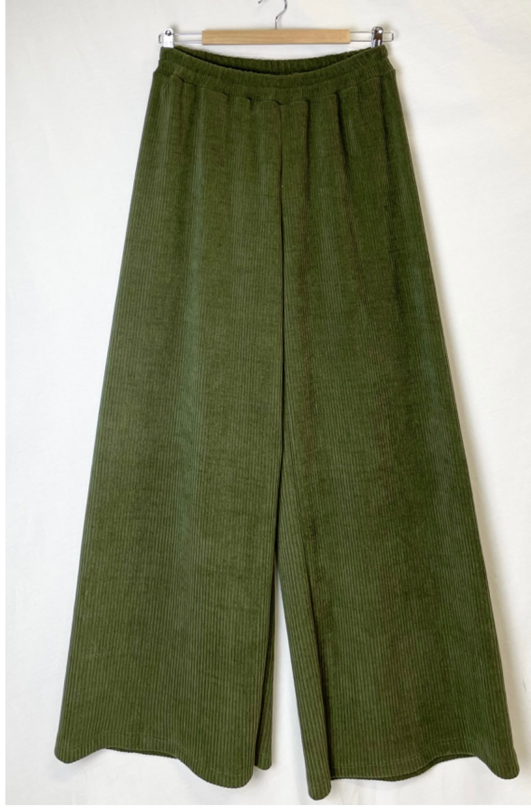 Velvet wide leg trouser