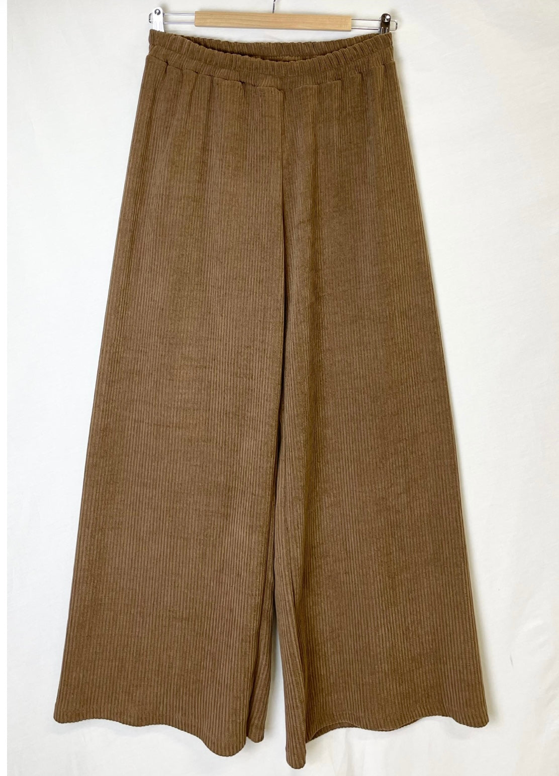 Velvet wide leg trouser