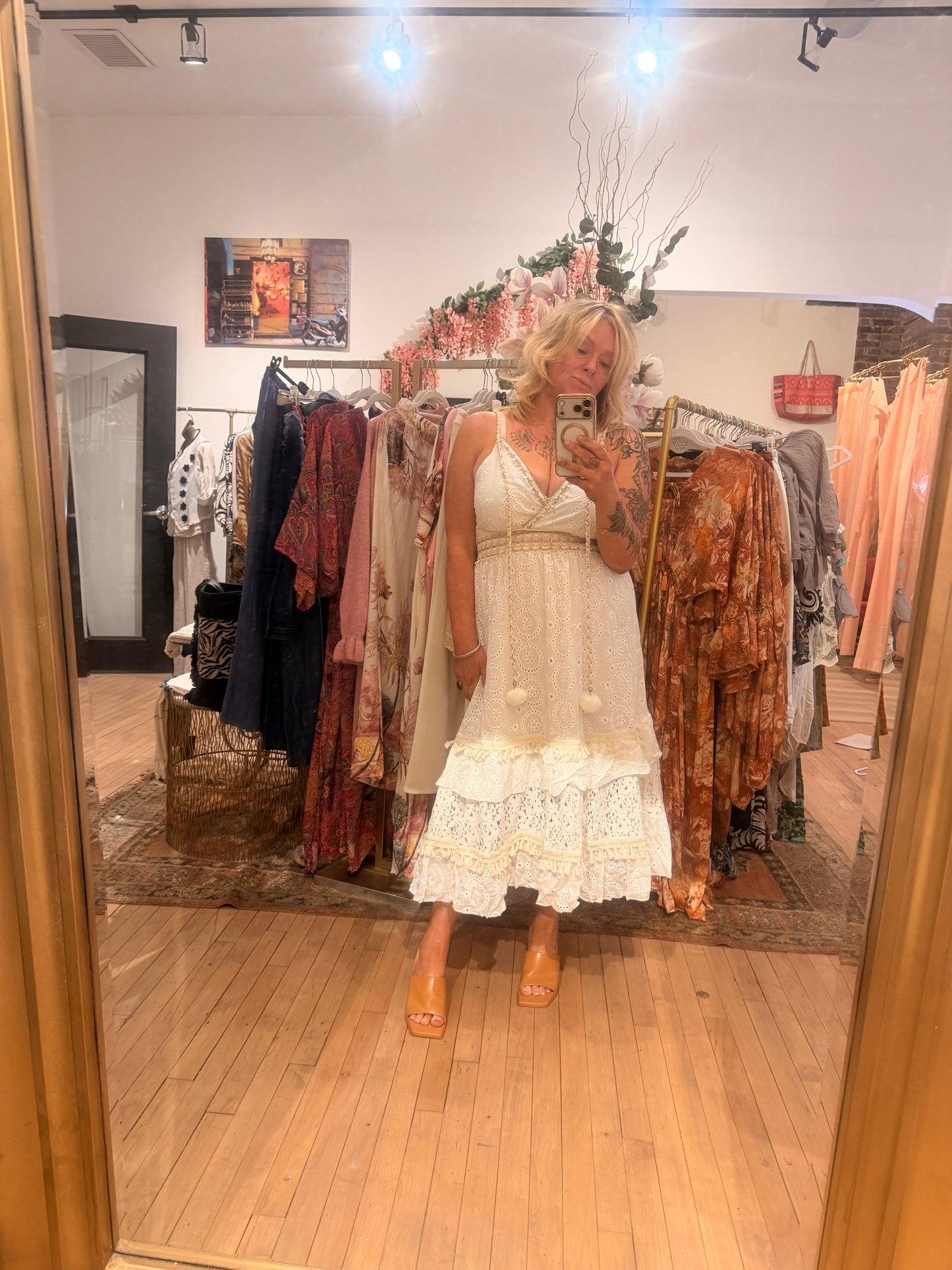 Verona Cotton islet dress -white