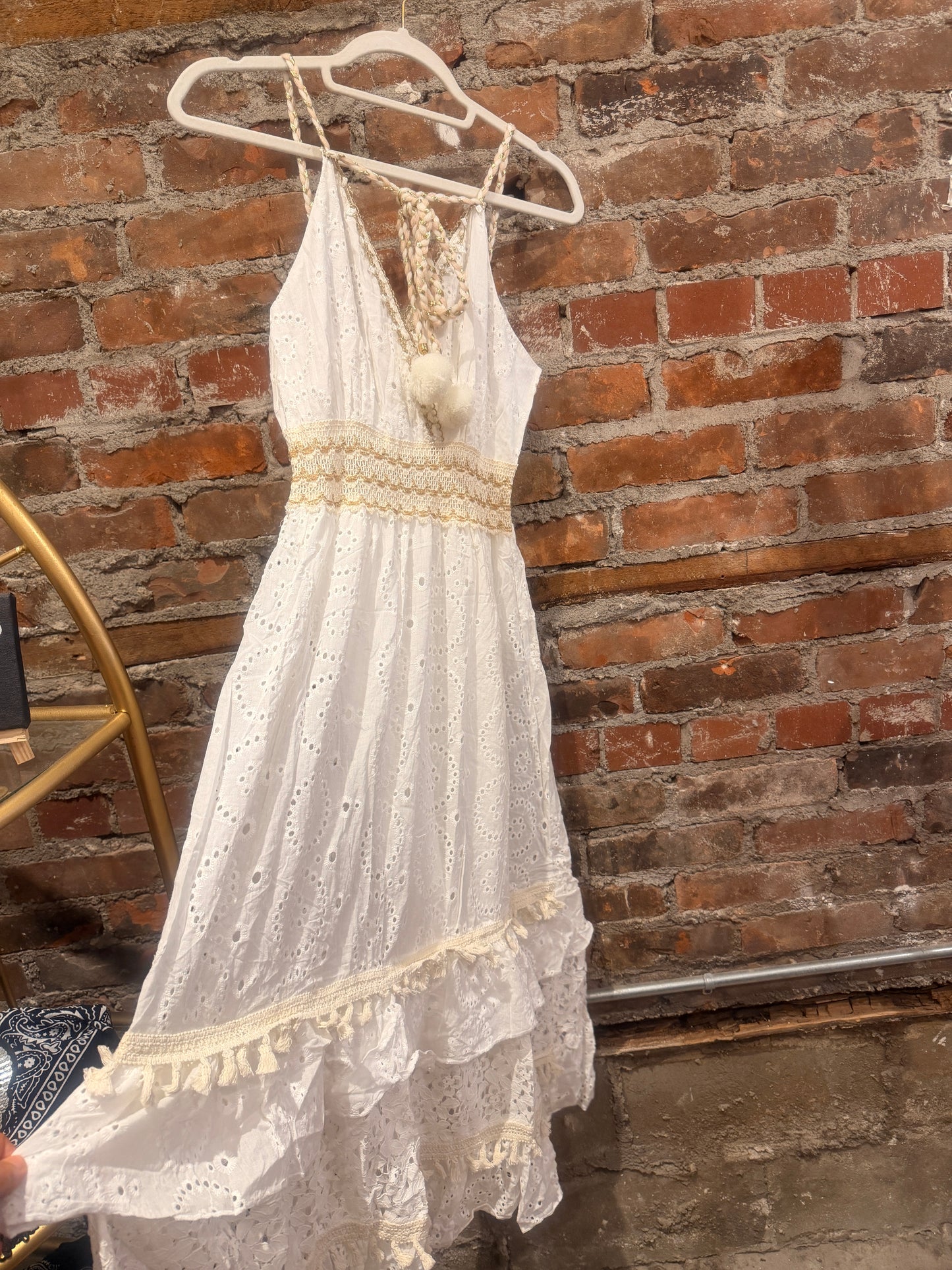 Verona Cotton islet dress -white