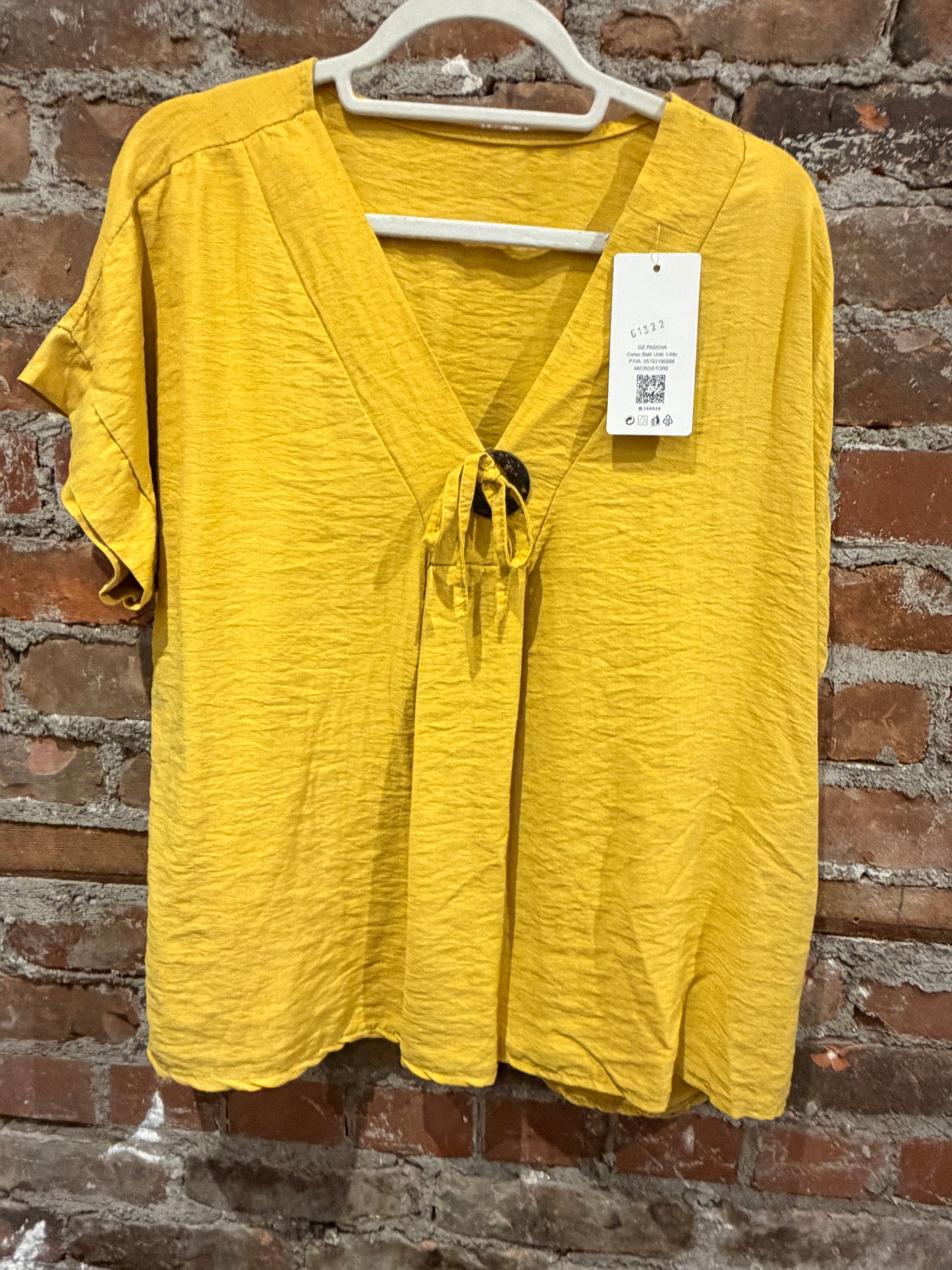 Silky v neck blouse -mustard