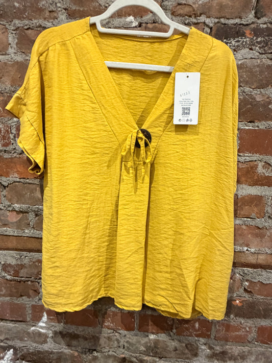Silky v neck blouse -mustard