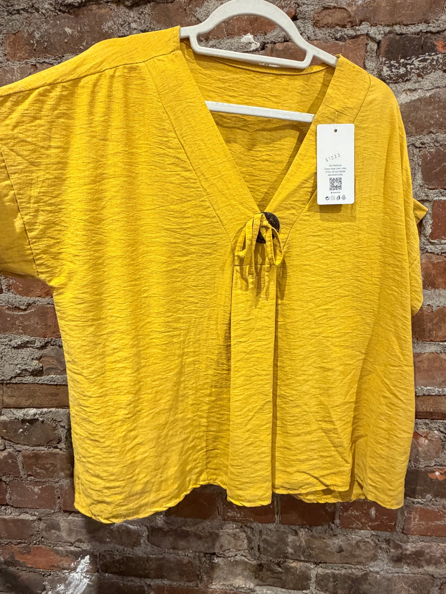 Silky v neck blouse -mustard