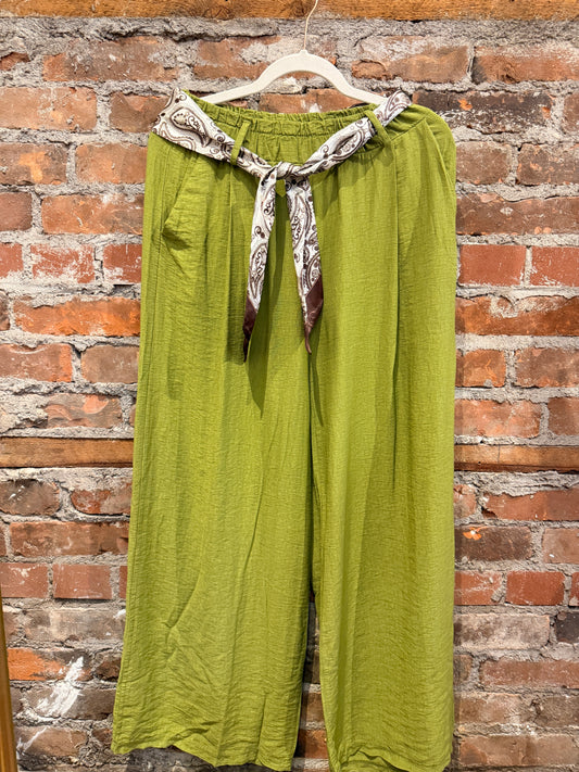 Silky trousers  -olive green