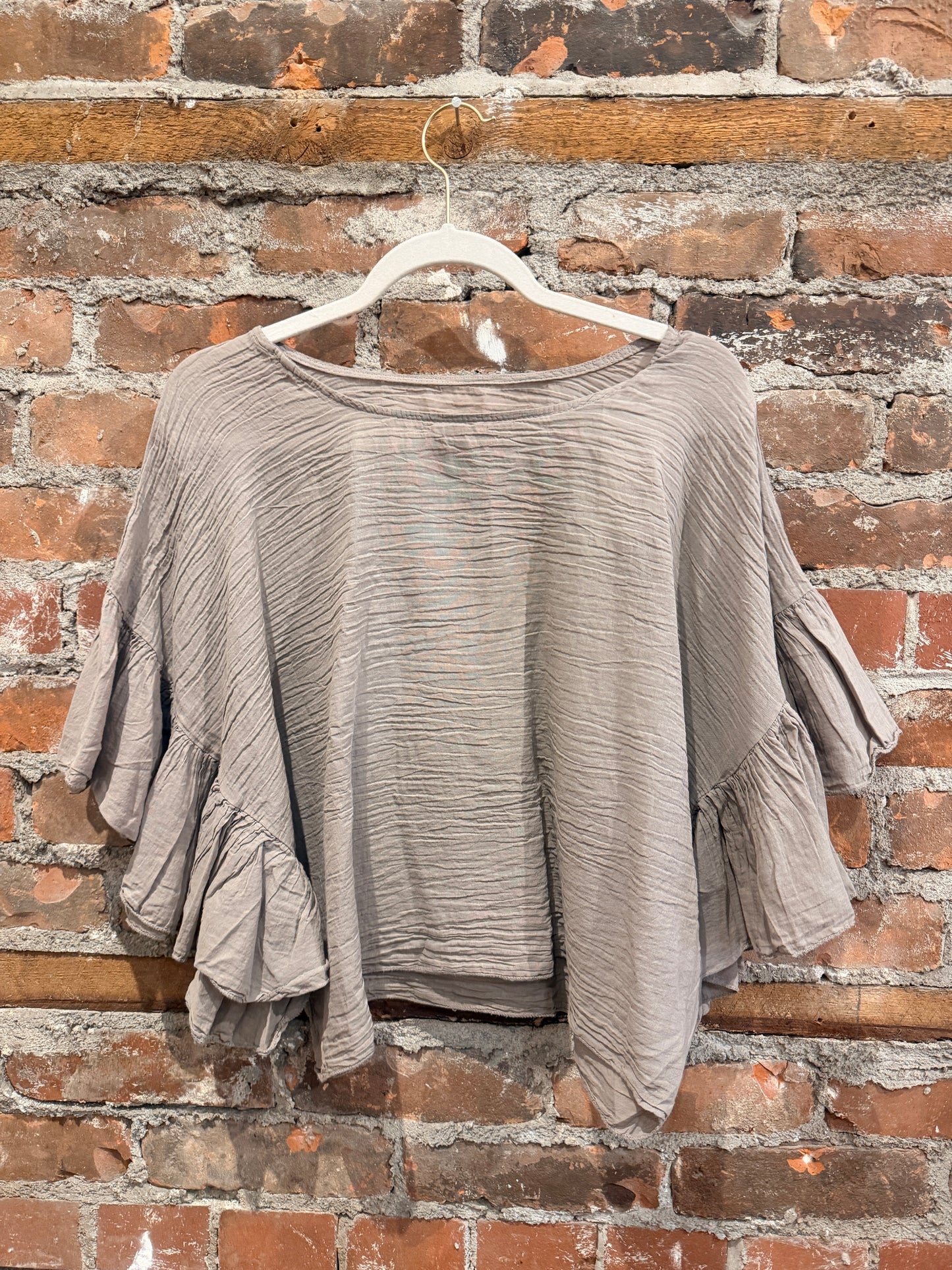 Cotton butterfly top -Taupe