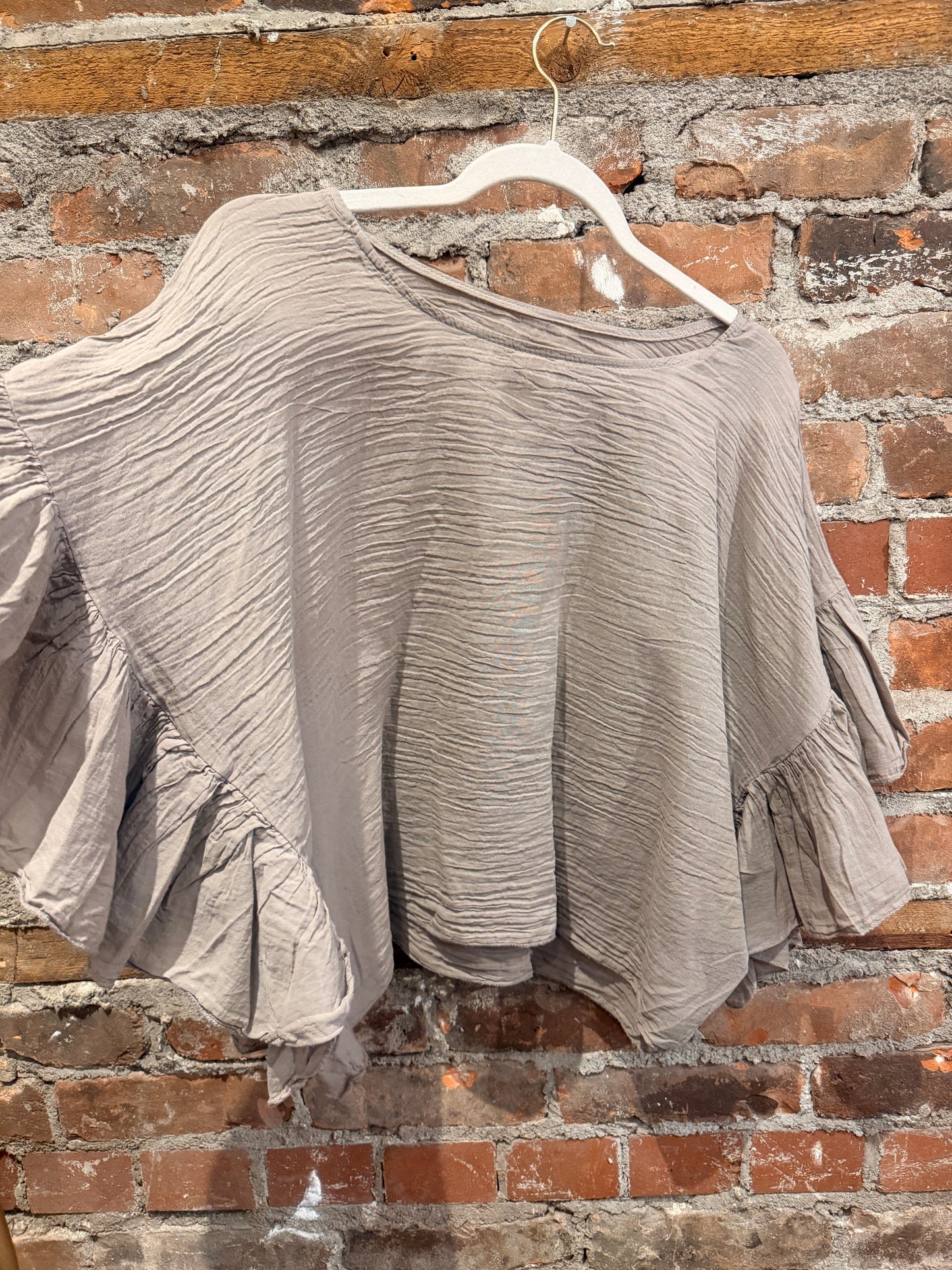 Cotton butterfly top -Taupe