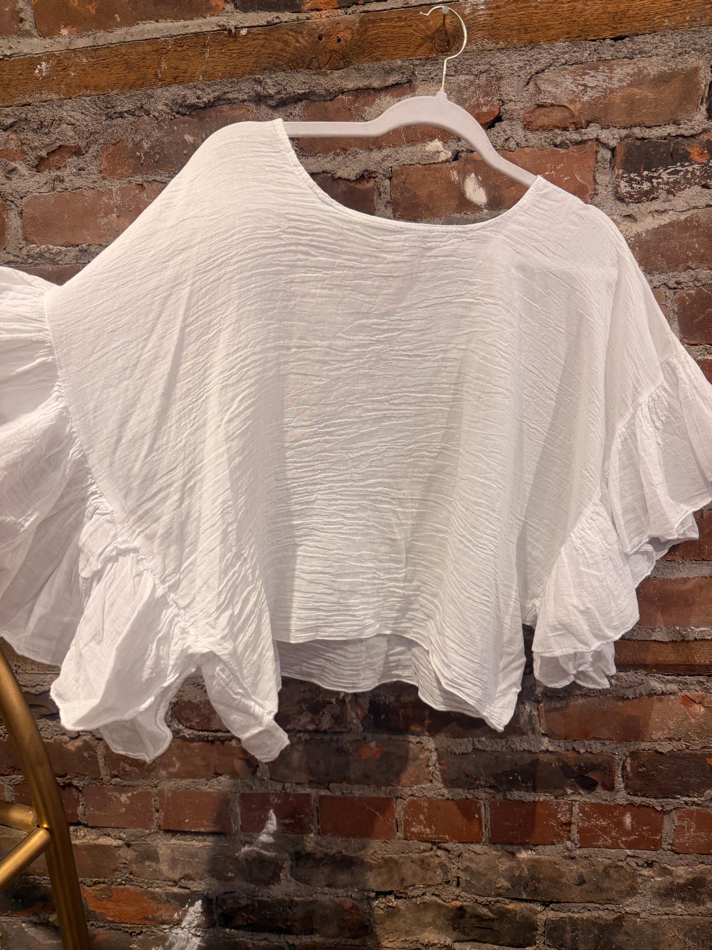 Cotton butterfly top -White