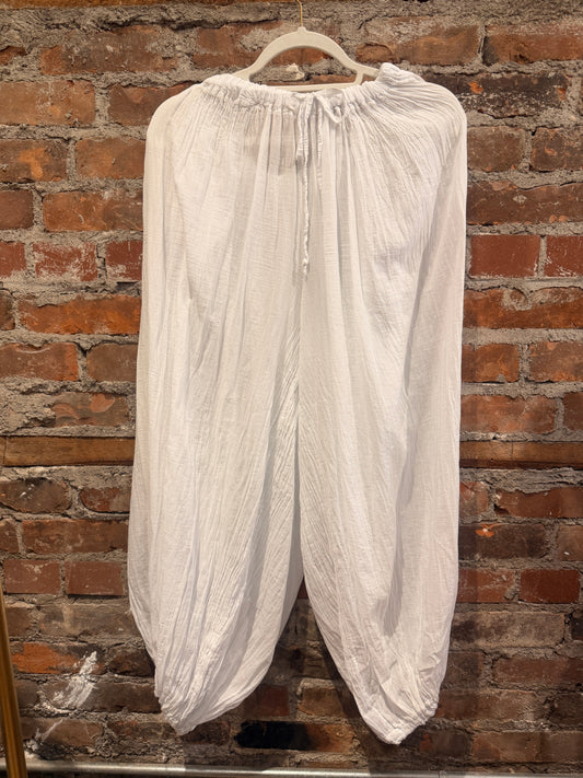 Cotton balloon trousers  -beige
