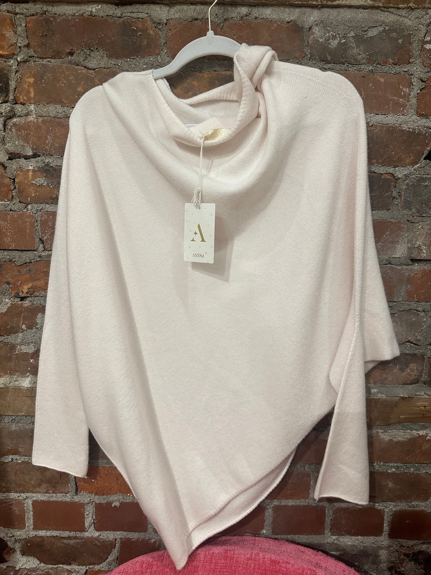 Asymmetrical cashmere feel sweater - cream