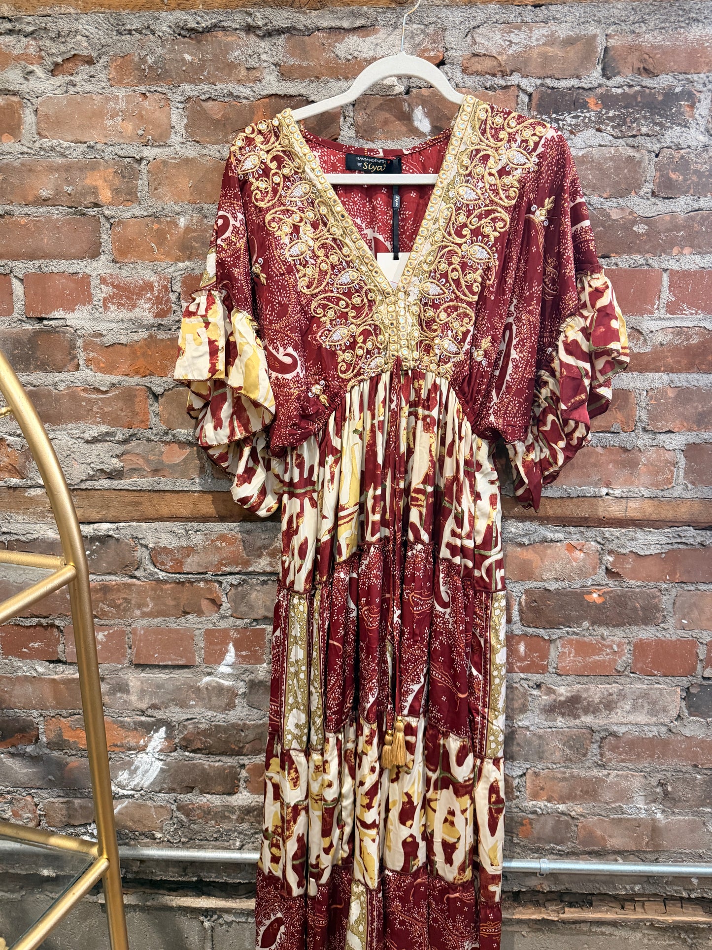 Solstice Kaftan dress - maroon