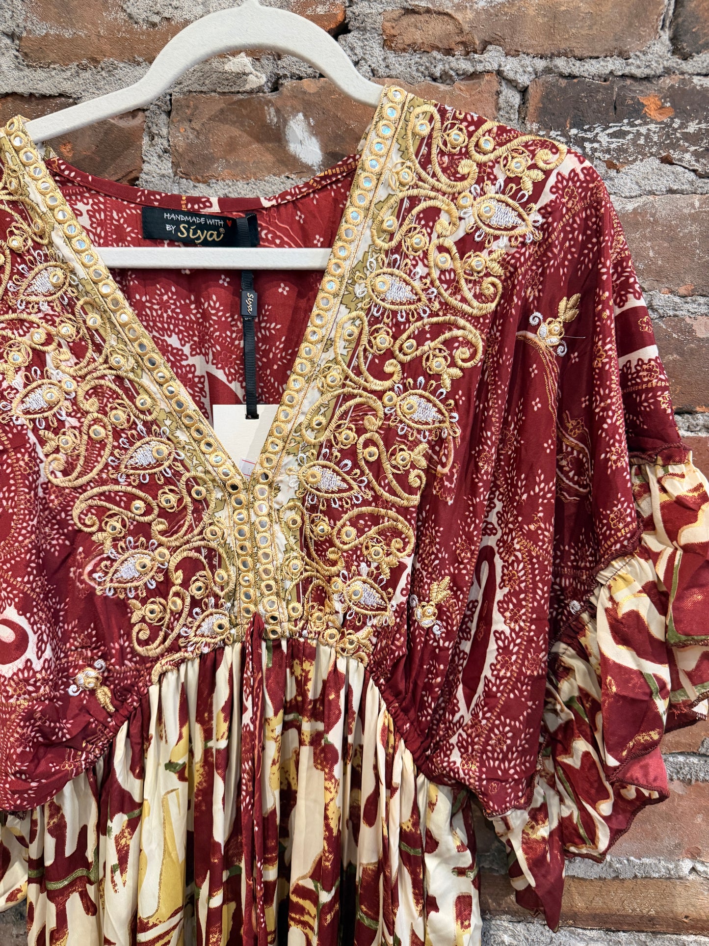 Solstice Kaftan dress - maroon